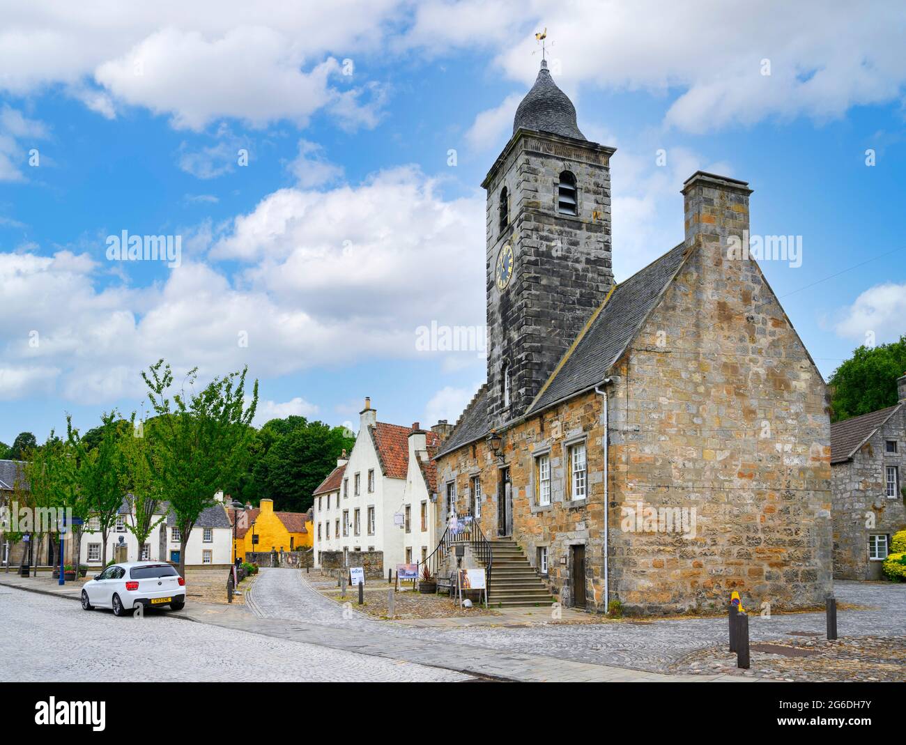Culross Town House im schottischen Dorf Culross, Fife, Schottland, Großbritannien Stockfoto