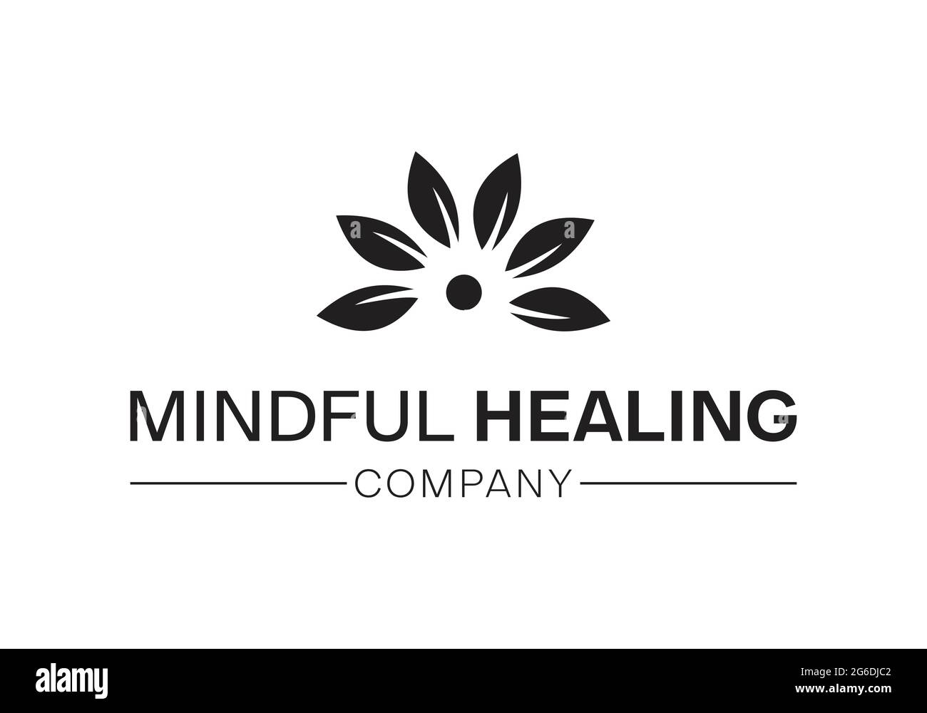 Wellness Company Logo Yoga Logo Gesundheit Logo Mindful Healing Company Stock Vektor