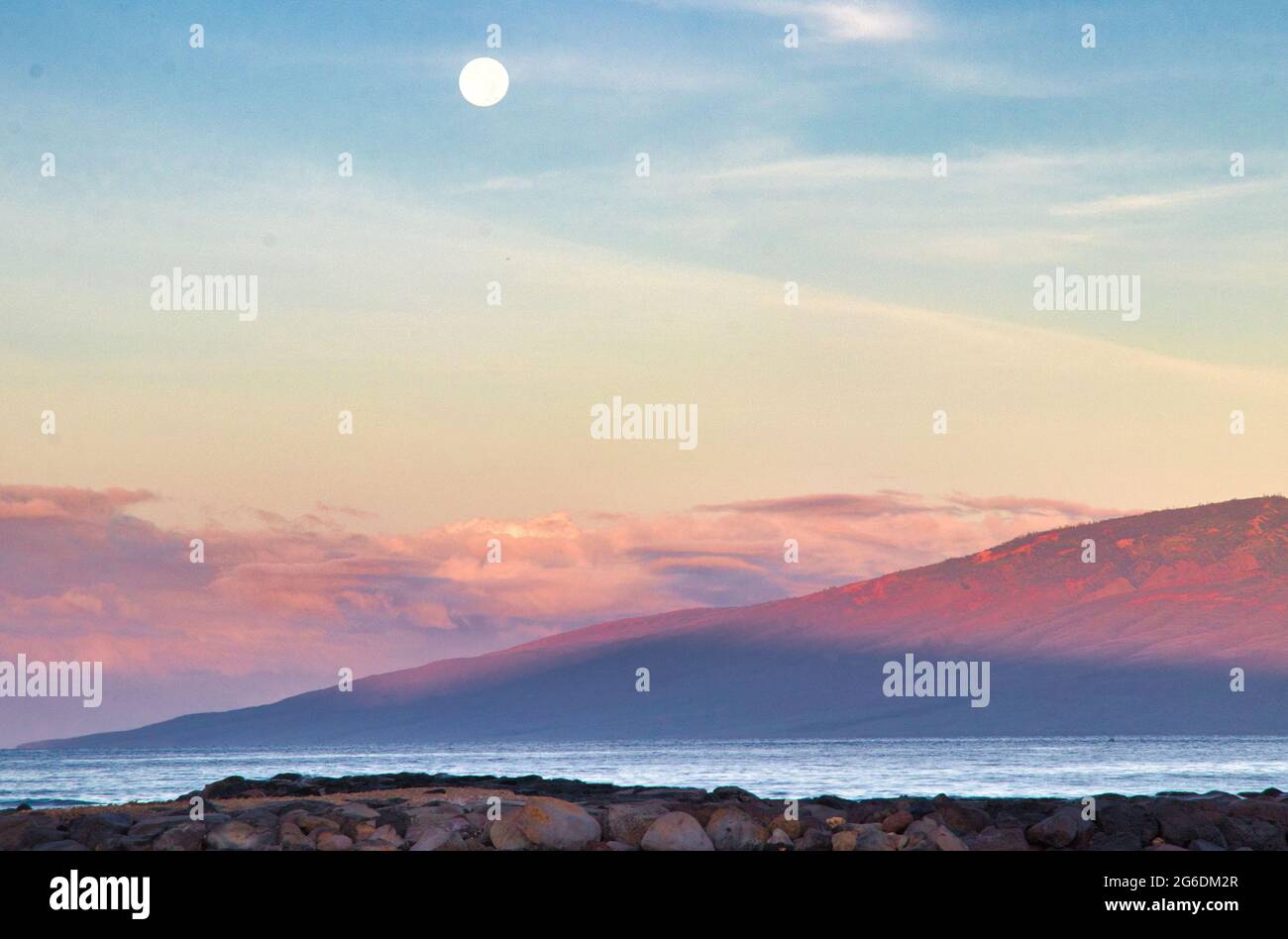 Am Morgen über Lanai. Stockfoto