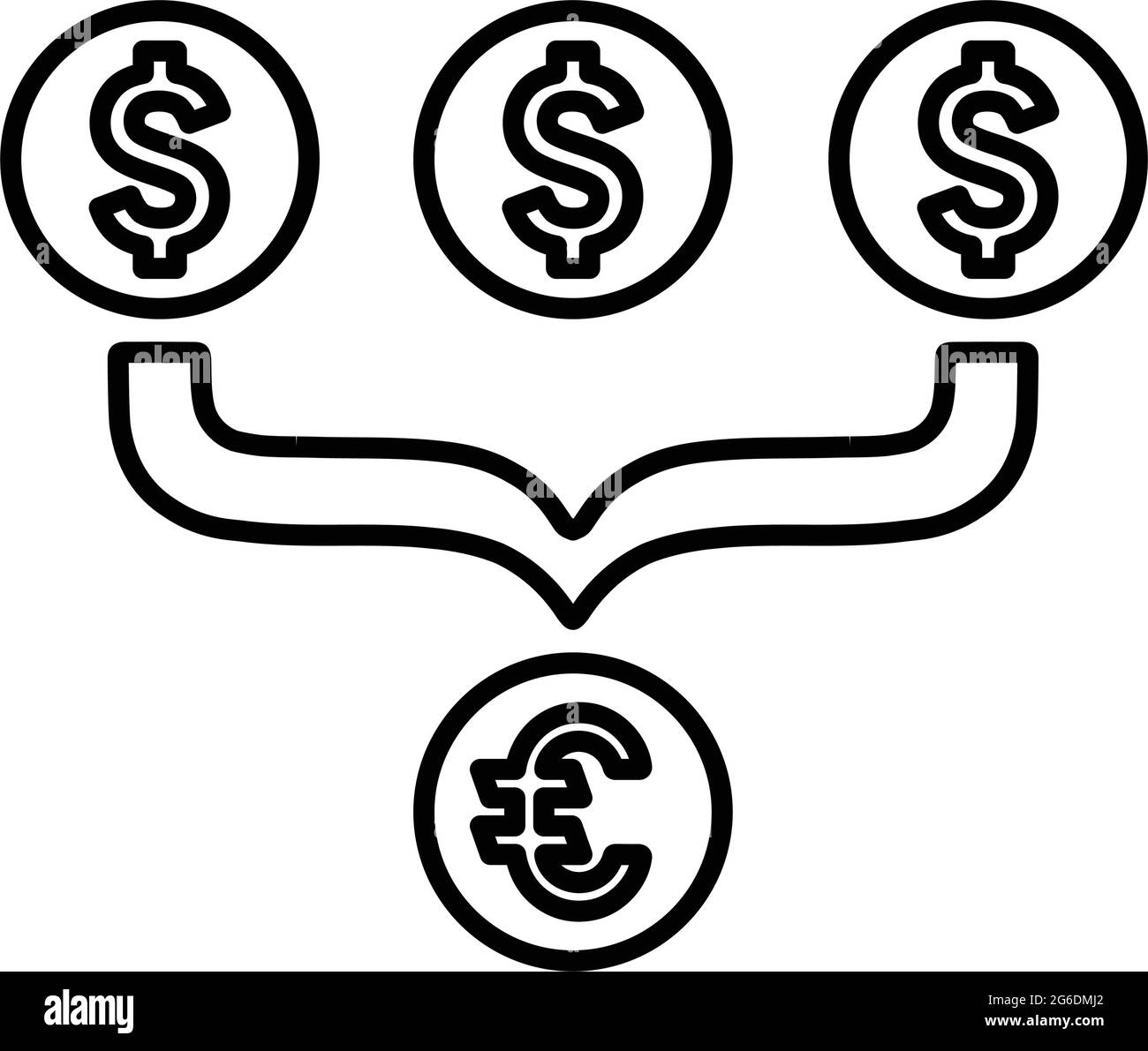 Aggregator, Dollar Icon - Verwenden Sie für kommerzielle Zwecke, Printmedien, Web oder jede Art von Design-Projekten. Vektor-EPS-Datei. Stock Vektor