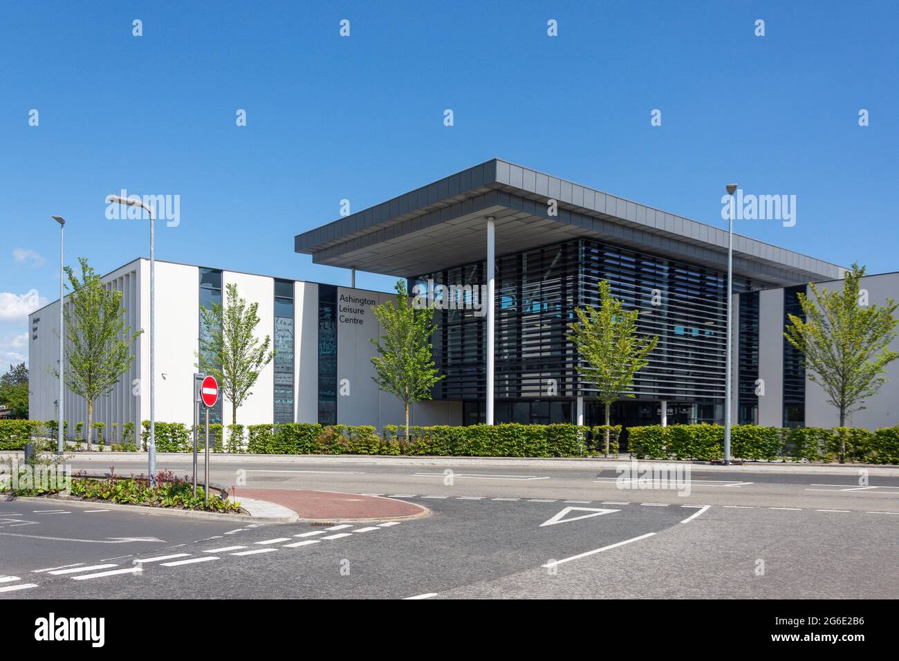 Ashington Leisure Center, Lintonville Terrace, Ashington, Northumberland, England, Vereinigtes Königreich Stockfoto