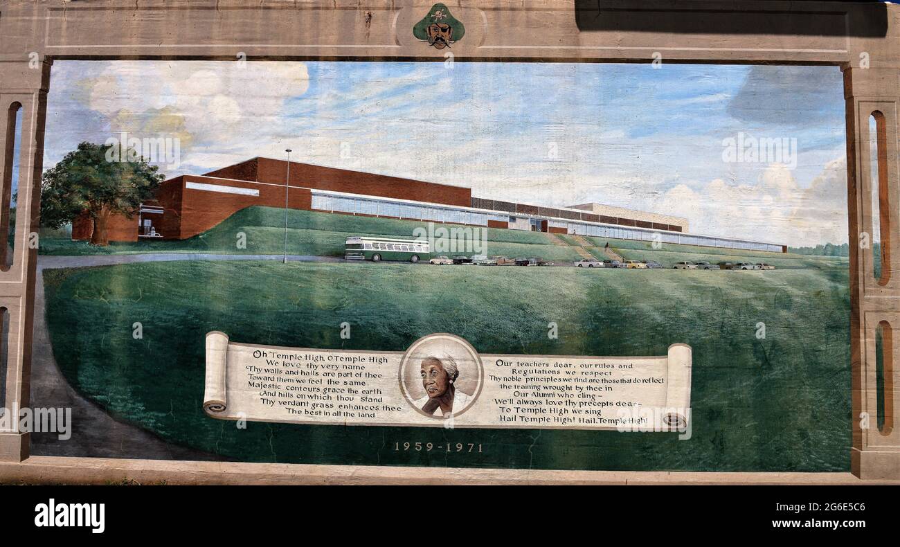 Rosa A. Temple High School. Die Riverfront Murals, Vicksburg, Mississippi. Stockfoto