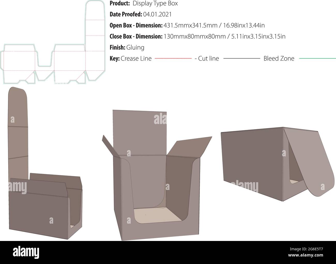 Display-Typ Box Verpackung Design Vorlage kleben Crash-Lock Stanzform geschnitten - Vektor Stock Vektor
