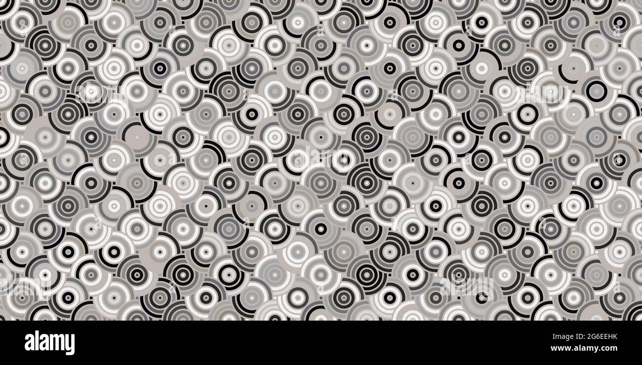 Abstrakte geometrische Muster Kreise überlappend. Traditionelle Hintergrund graue Farbe Design modern für Teppich, Tapete, Kleidung, Verpackung, Batik, Stoff Stock Vektor