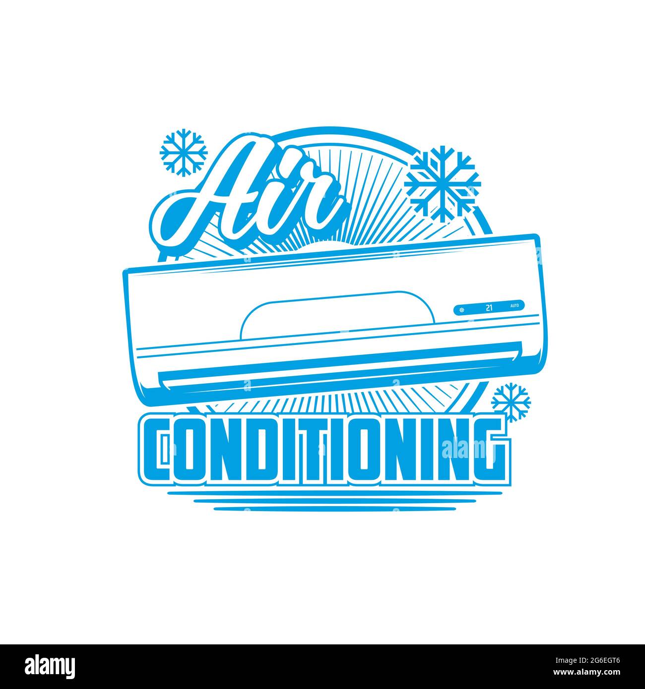 Symbol für Klimaanlage, Klimaanlagen und Vektoremblem für Split-Systeme. Klimaanlagen, Reinigungs- und Kühlgeräte für Lüftung, Luftreiniger Stock Vektor