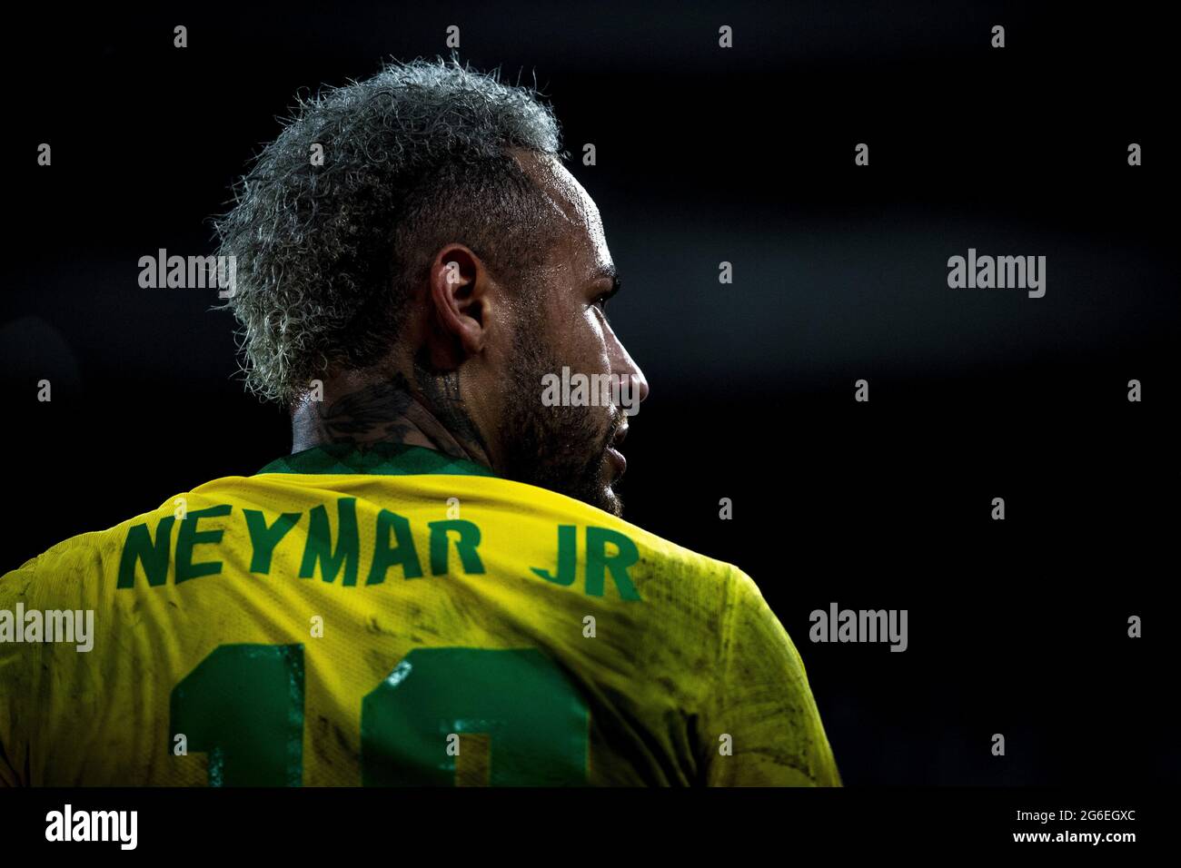 Rio de Janeiro, Brasilien. Juli 2021. Neymar Jr (Brasilien - 10) während des CONMEBOL Copa America 2021 Halbfinalspiels zwischen Brasilien und Peru im Estadio Nilton Santos in Rio de Janeiro, Brasilien. Kredit: SPP Sport Pressefoto. /Alamy Live News Stockfoto