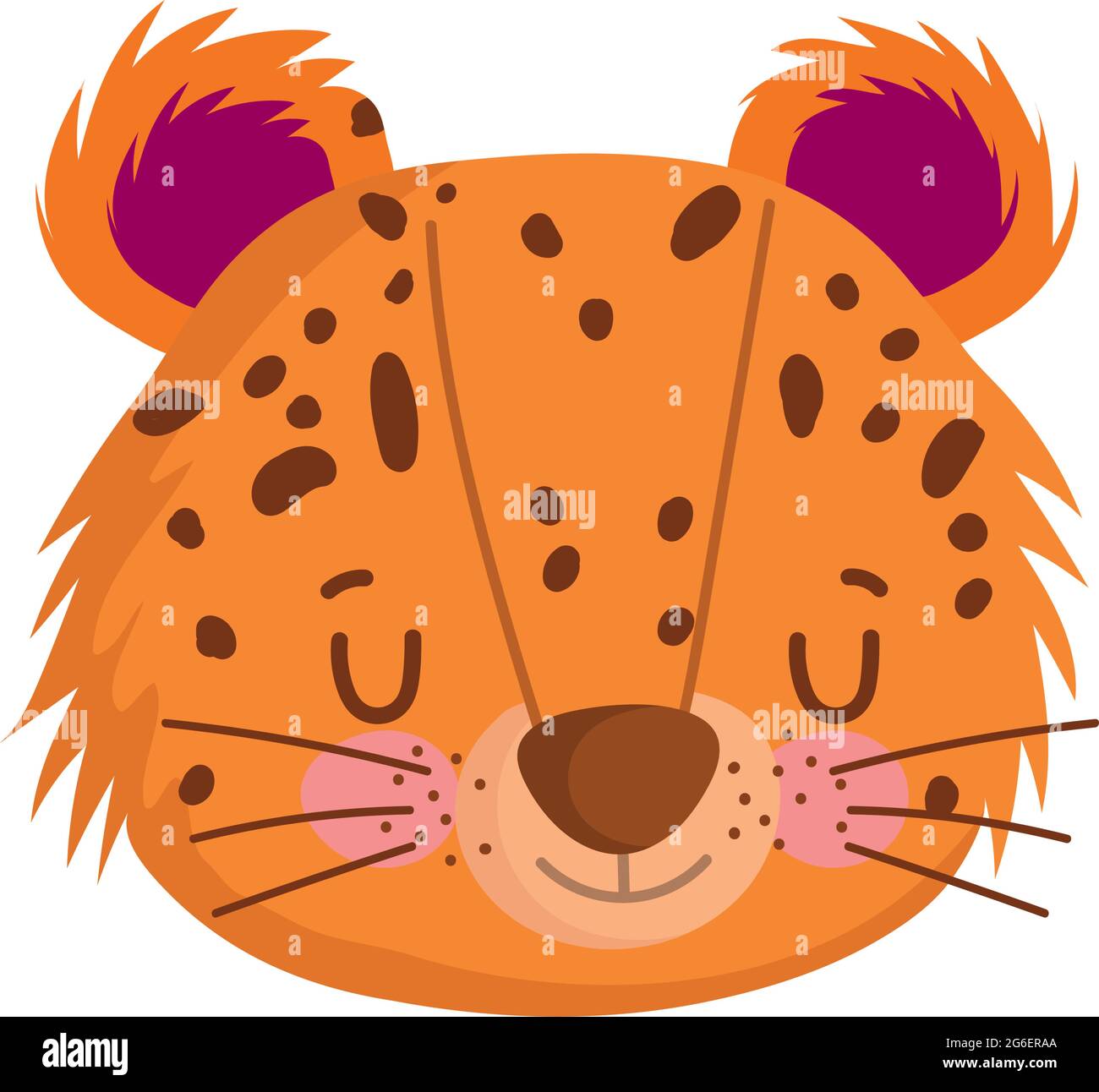 Niedlichen Leoparden Gesicht Cartoon Stock Vektor