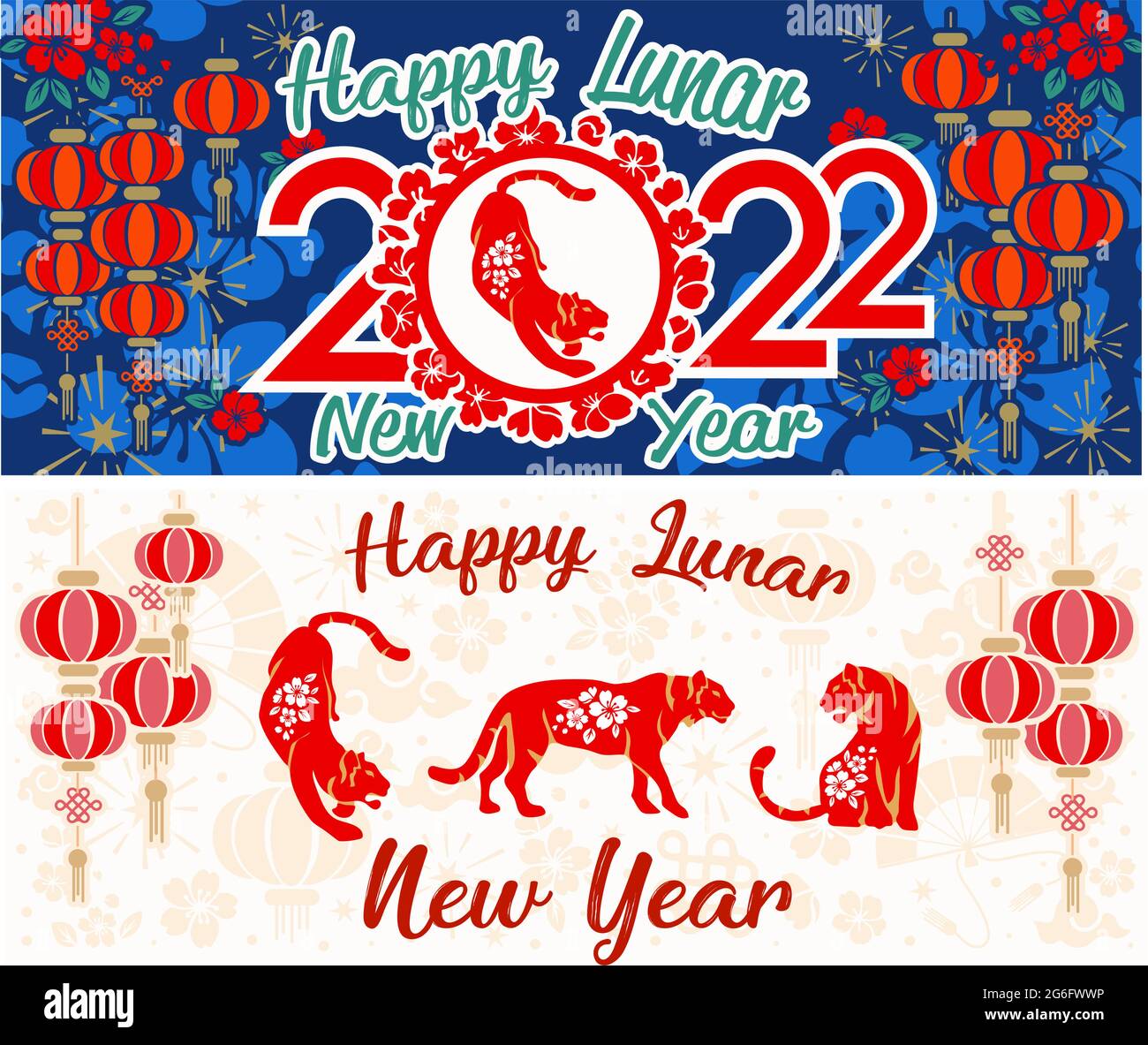 Frohes Chinesisches Neujahr 2022 Sternzeichen Jahr Des Tigers Rotes Und Goldenes Papier Blume Und Asiatische Elemente Mit Handwerksstil Auf Hintergrund Weihnachten Ta Stock Vektorgrafik Alamy
