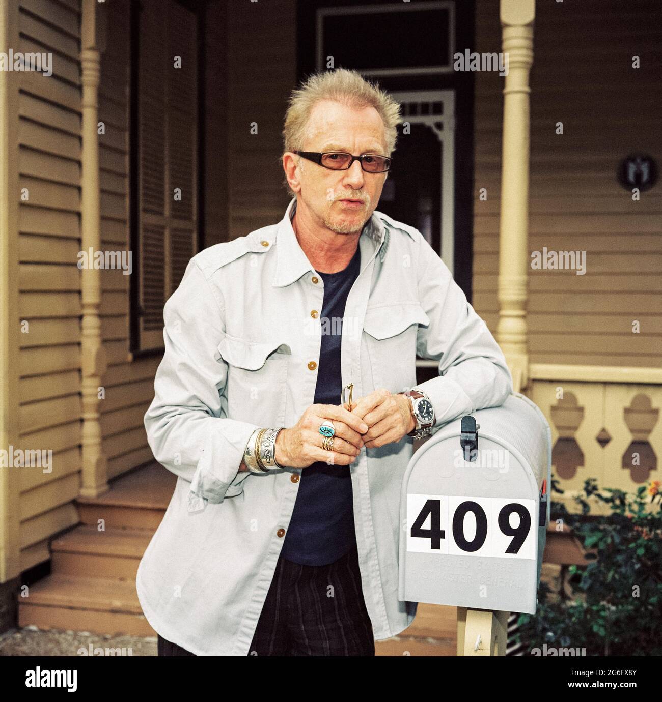 Andrew Loog Oldham fotografiert im März 2004, Austin Texas, Vereinigte Staaten von Amerika. Stockfoto