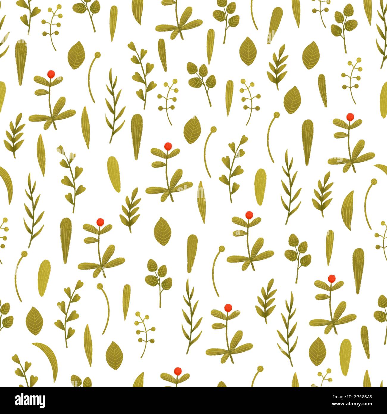 Cartoon mit nahtlosem Blumenmuster. Kleine Frühlingsblume Stockfoto
