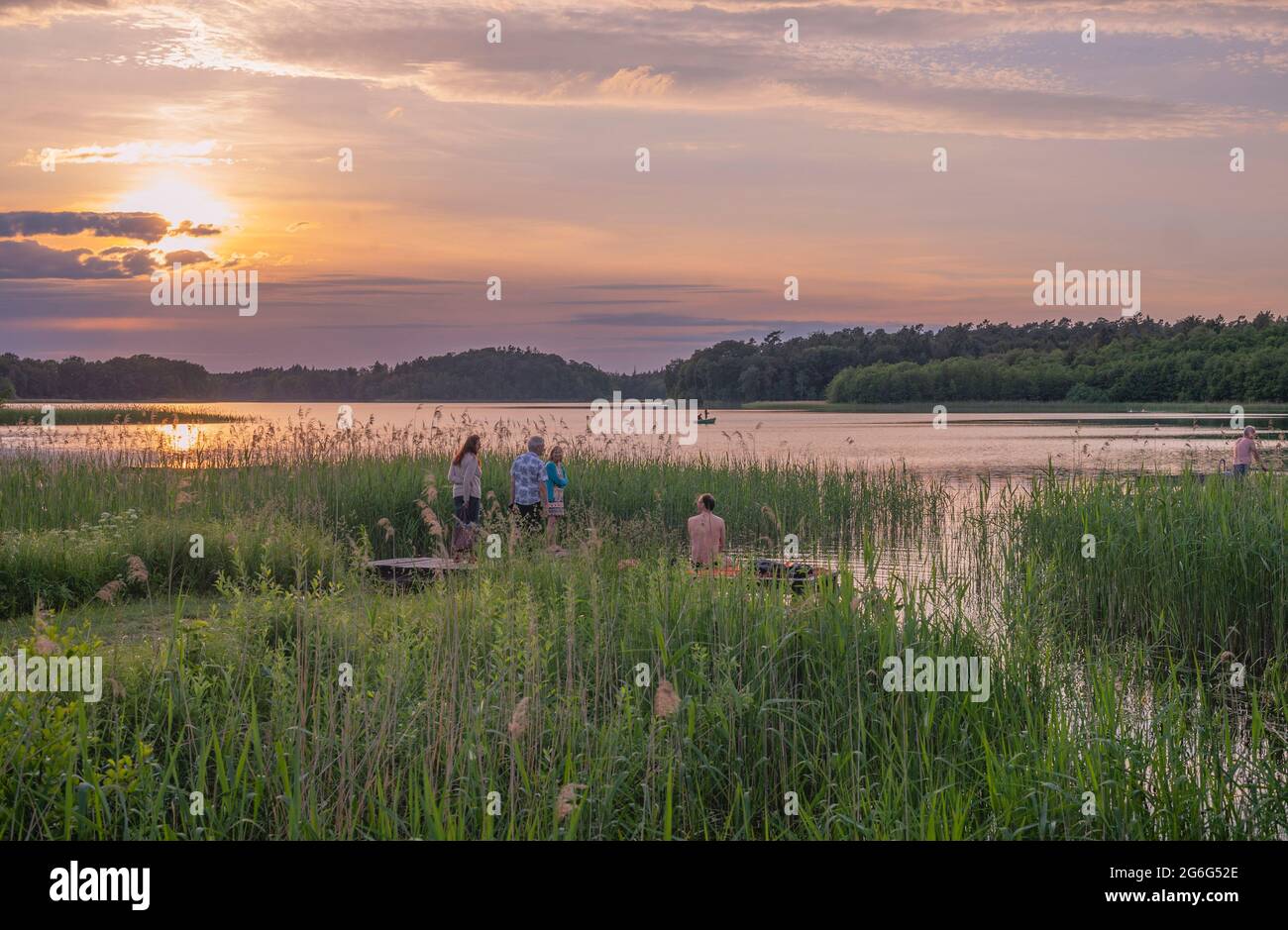 Idylle am Schaalsee, Deutschland, Schleswig-Holstein, Seedorf, Schaalsee Stockfoto