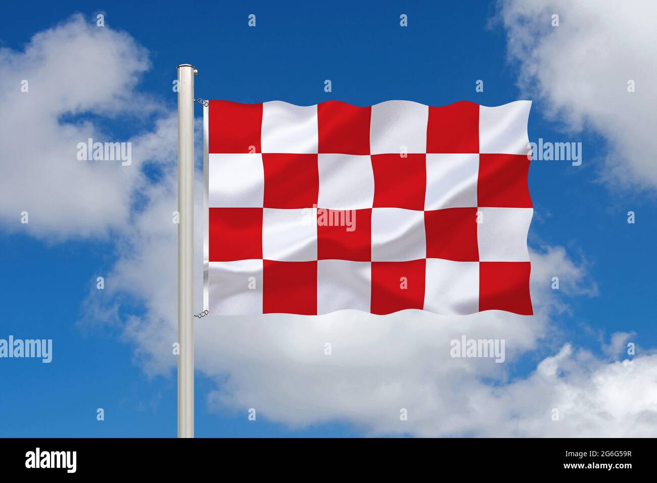 Flagge von Nordbrabant, Niederlande, Noord-Brabant Stockfoto