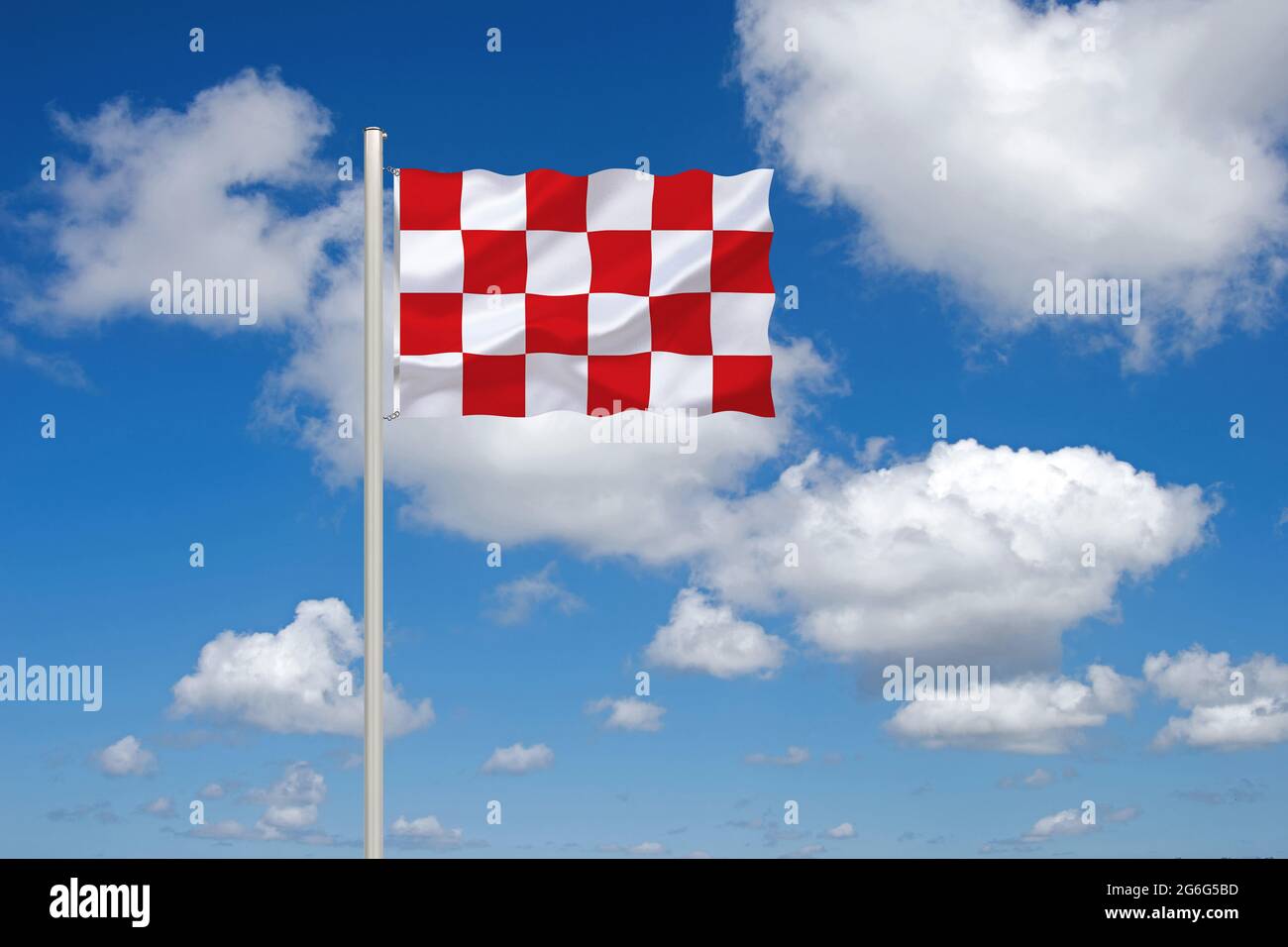 Flagge von Nordbrabant, Niederlande, Noord-Brabant Stockfoto