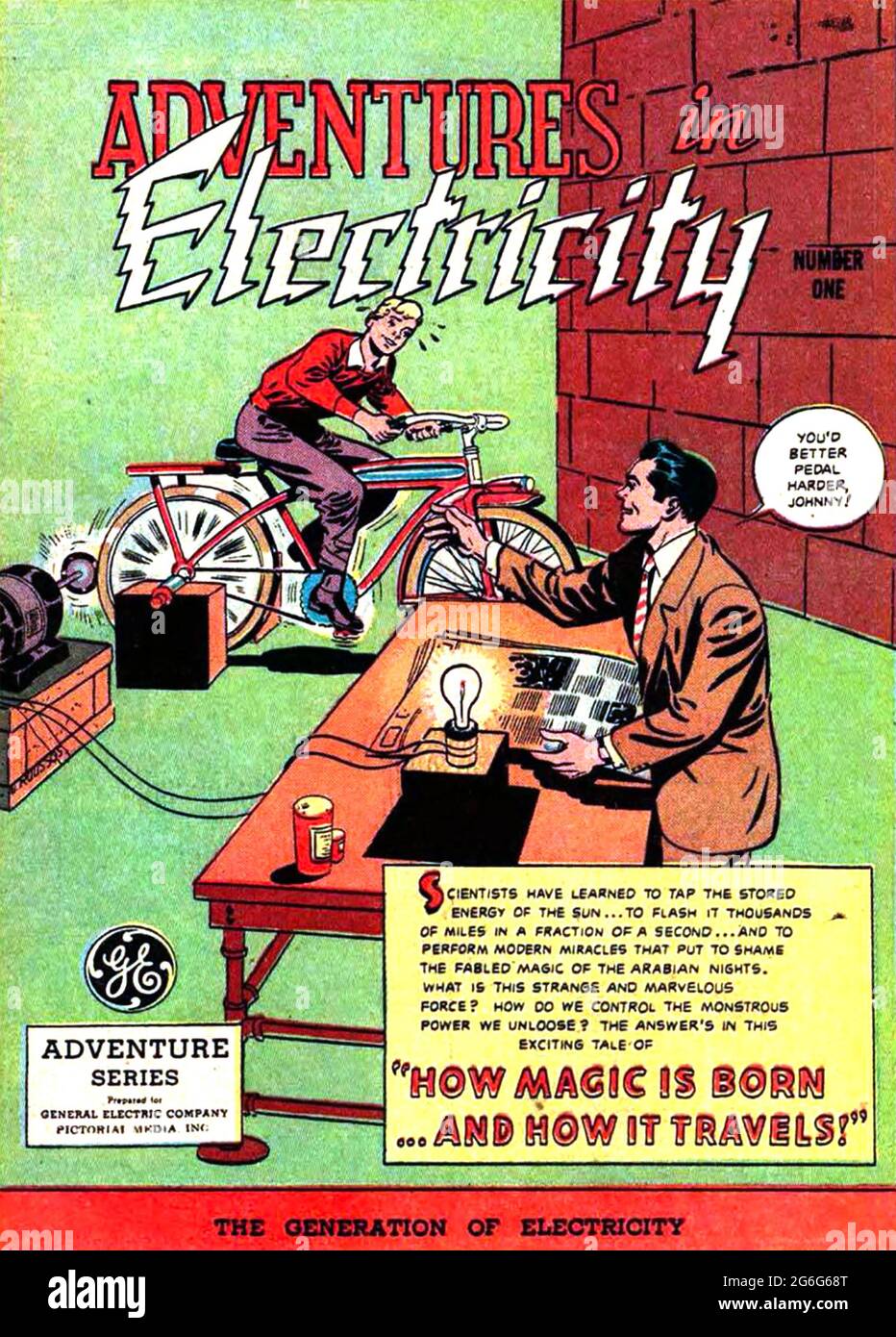 ABENTEUER IM STROM amerikanische Zeitschrift unter dem GE (General Electric)-Aufdruck im Jahr 1946 für junge Enthusiasten konzipiert. Stockfoto