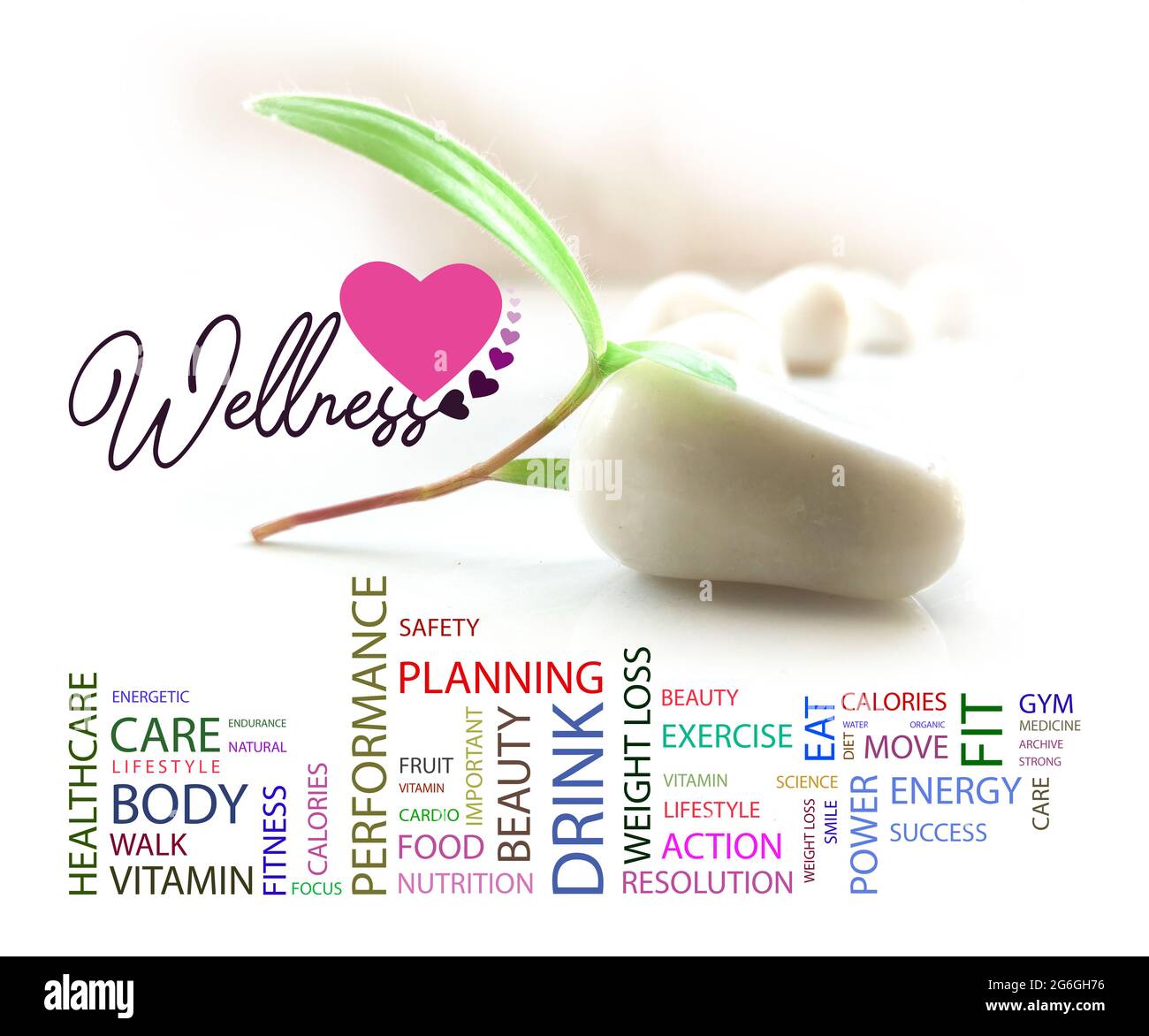 WELLNESS - Zen Stein Illustration isoliert Stock Foto Stockfoto