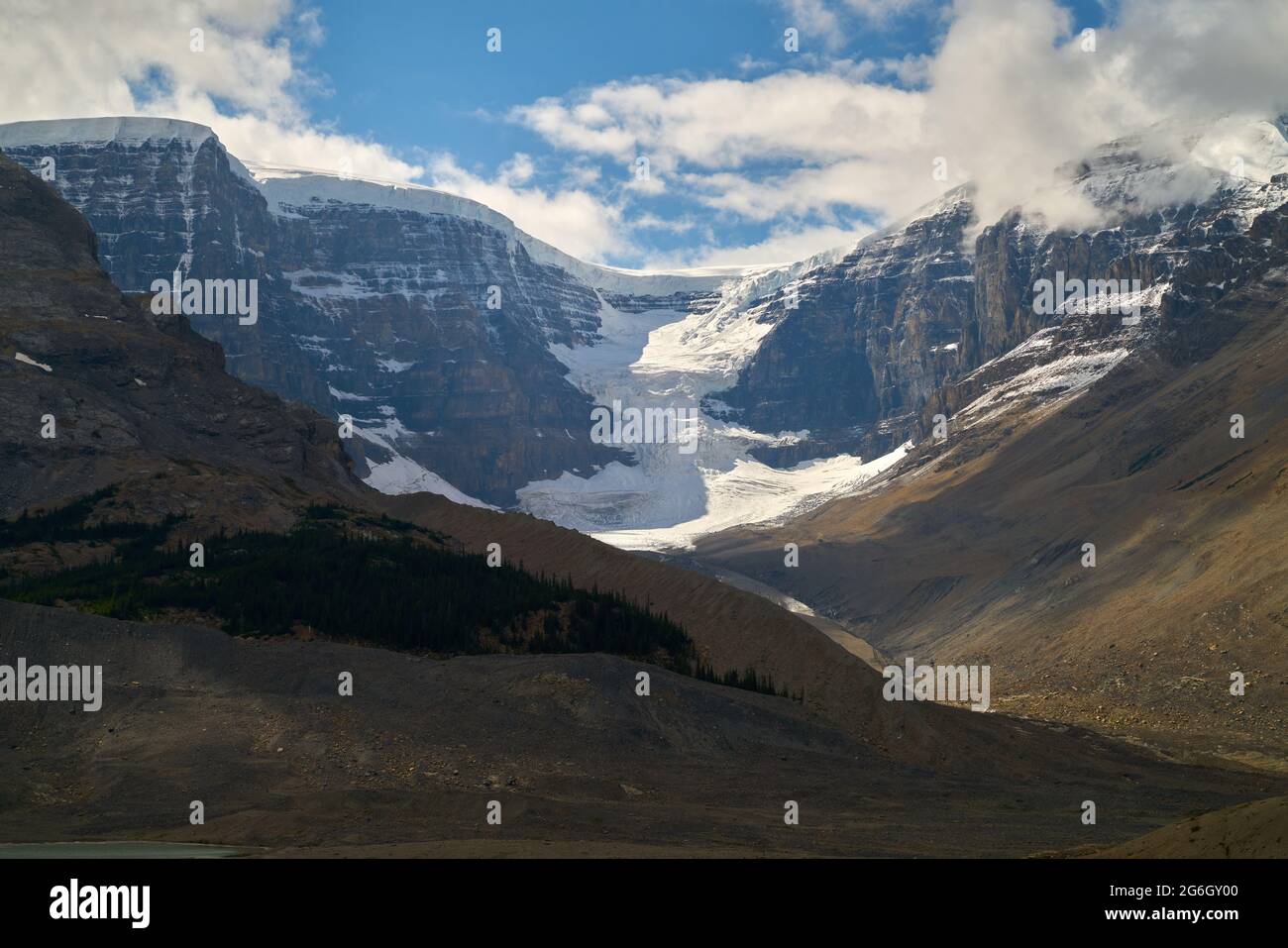 Athabasca Glacier Alberta Kanada. Athabasca-Gletscher im Jasper-Nationalpark. Columbia Icefields Parkway, Canadian Rockies. Stockfoto