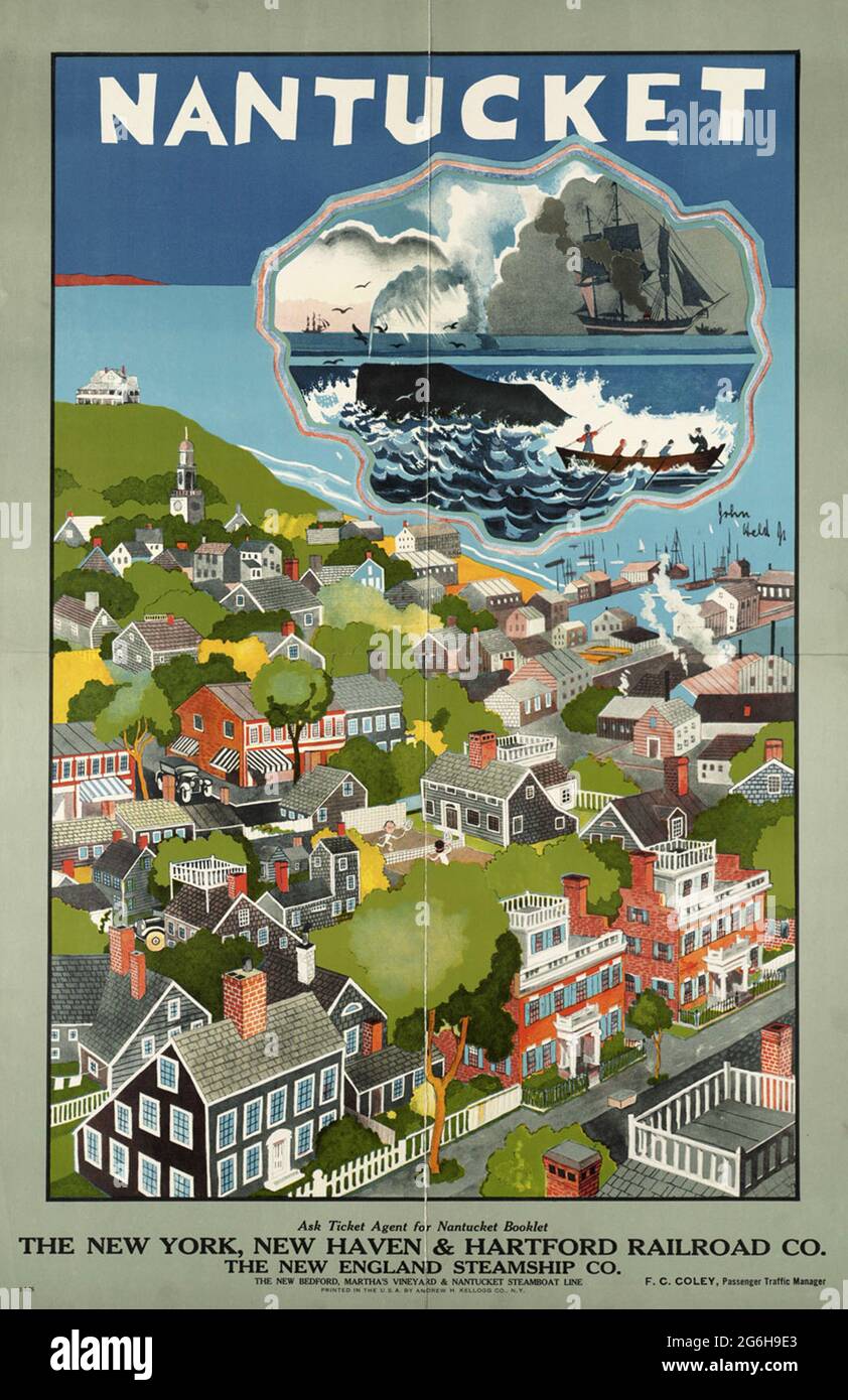 Ein Vintage-Reiseposter für Nantucket, Massachusetts, USA Stockfoto