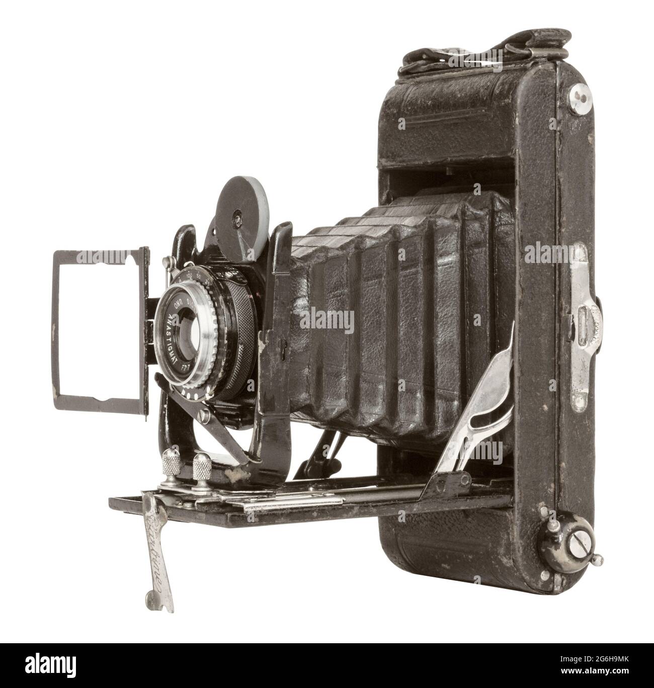Butchers Watch Pocket Carbine 120 Filmkamera, 1910-1920, isoliert auf weißem Hintergrund, mit Schnittpfad Stockfoto