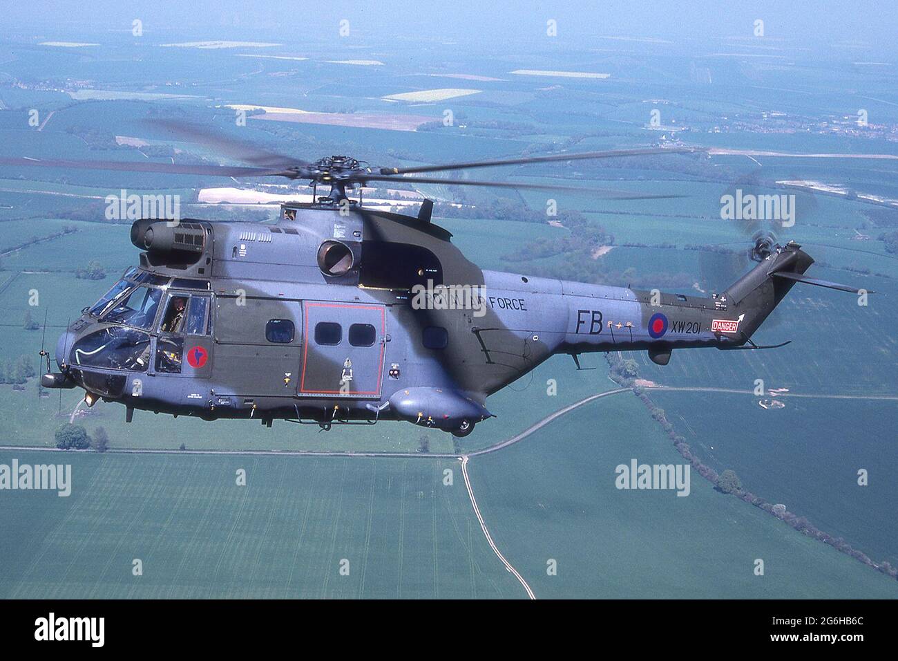 PUMA HELICOPTER FEIERT 50 JAHRE DIENST BEI DER ROYAL AIR FORCE. Stockfoto