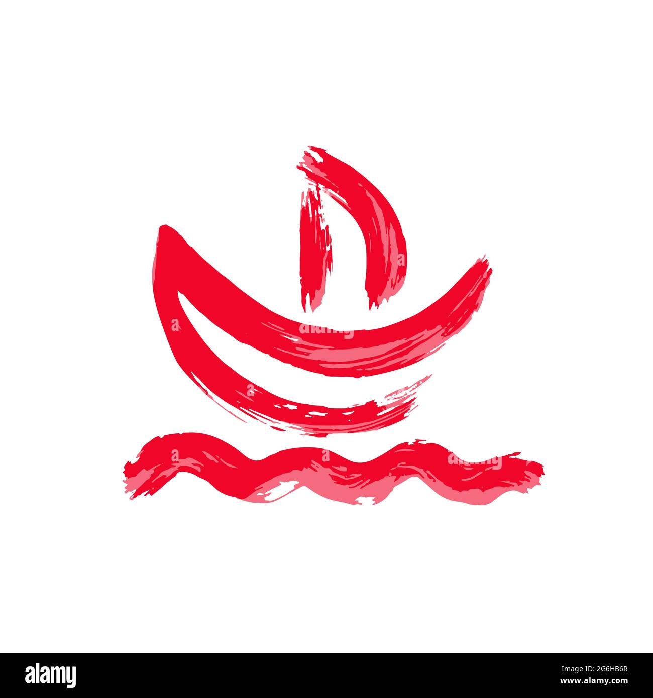 Handzeichnung Farbe, Pinselzeichnung. Isoliert auf weißem Hintergrund. Symbol für den Doodle-Grunge-Stil. Dekoratives Element. Umriss, Liniensymbol, Zeichentrickfilm Stock Vektor