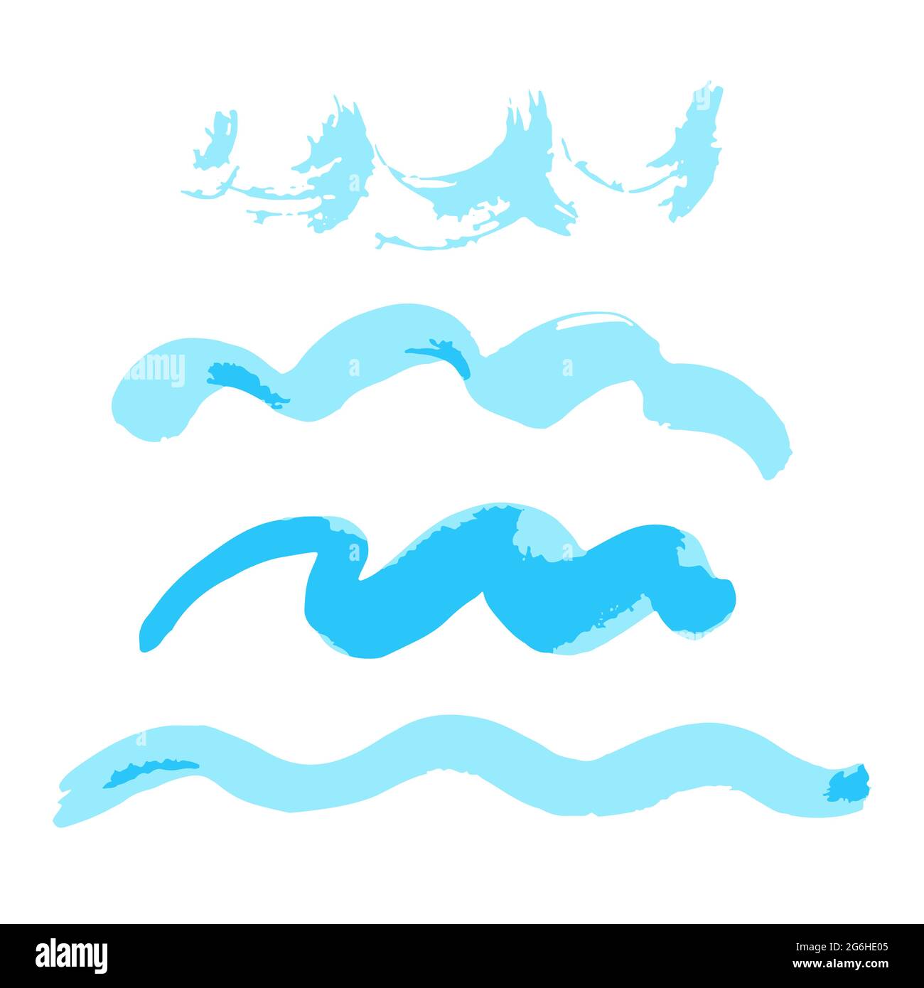 Handzeichnung Farbe, Pinselzeichnung. Isoliert auf weißem Hintergrund. Symbol für den Doodle-Grunge-Stil. Dekoratives Element. Umriss, Liniensymbol, Zeichentrickfilm Stock Vektor