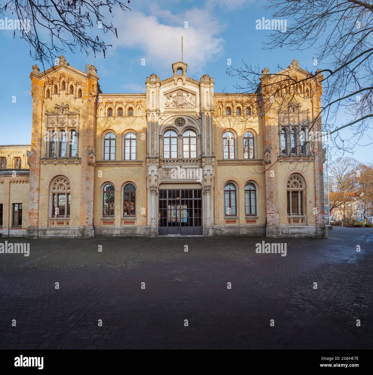 Leibniz-Universität - Marstallgebaude-Gebäude, Deutsche Nationalbibliothek für Wissenschaft und Technologie und Universitätsbibliothek Hannover - Hannover, Deutschland Stockfoto