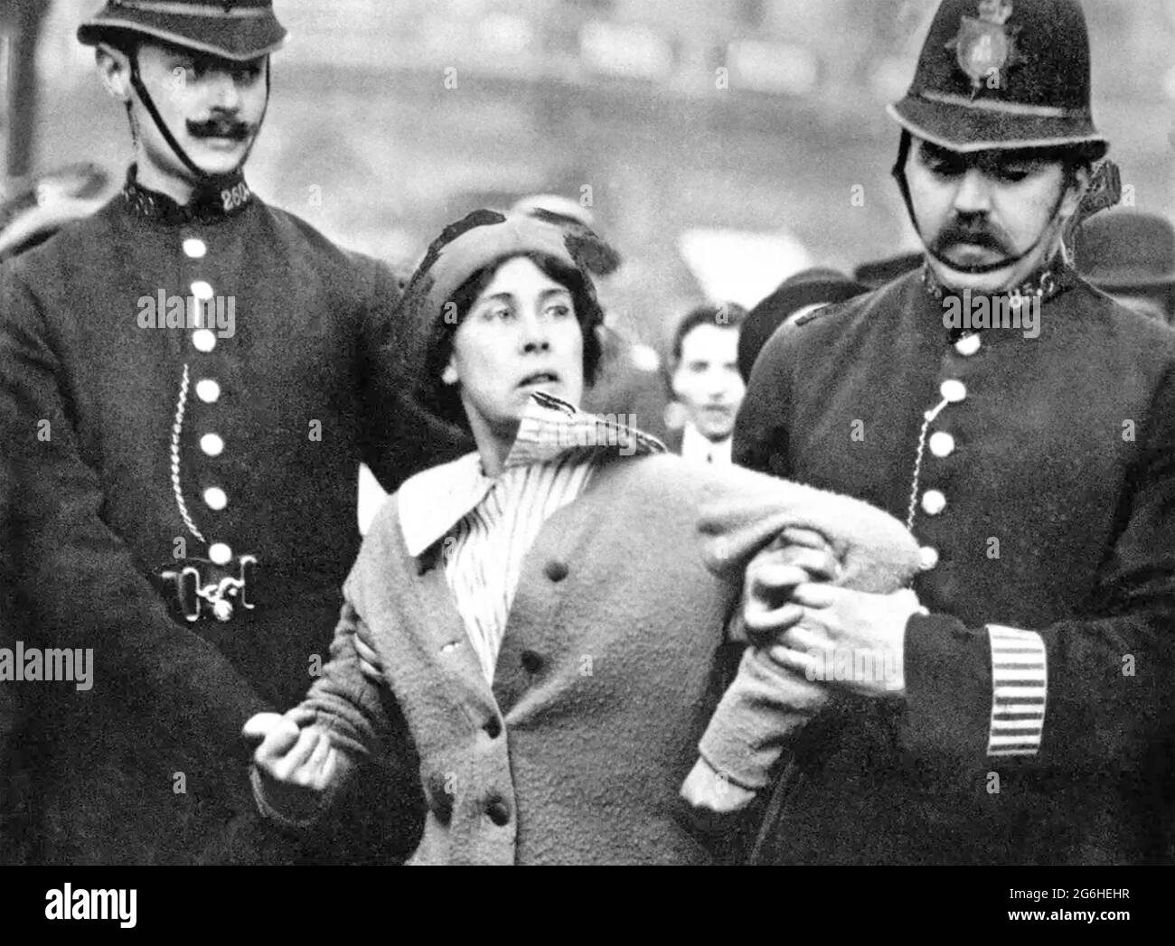 SUFFRAGETTE wurde 1914 in London verhaftet Stockfoto