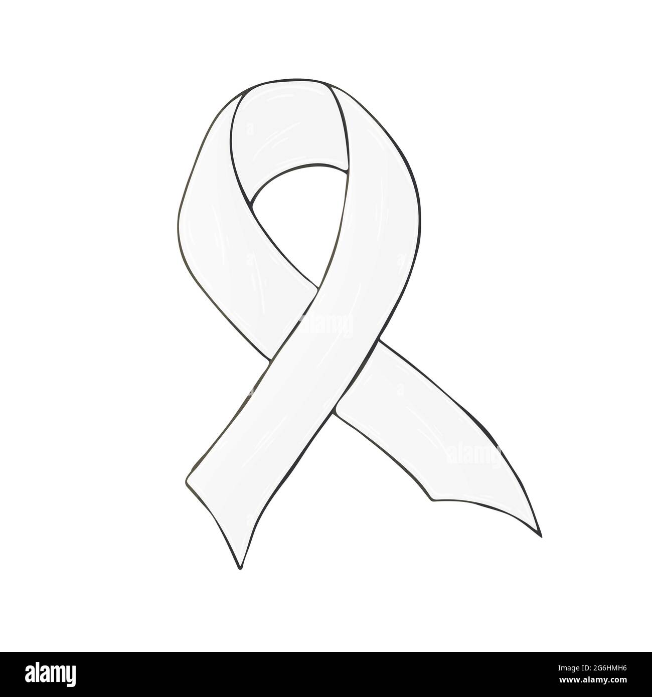 Vektorsymbol im Handzeichnen-Stil. Bild auf weißem Hintergrund isoliert. Weißes Band. Gay teen Selbstmord Problem Stock Vektor