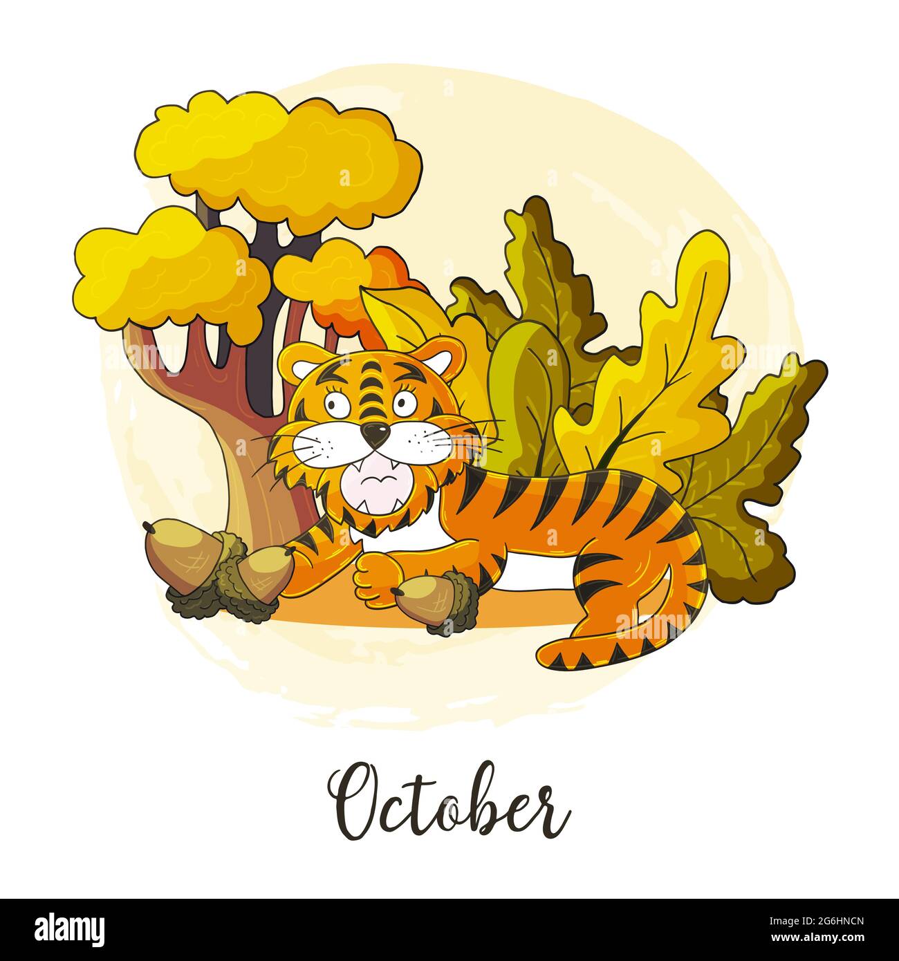 Jahr 2022 Symbol Fur Kalenderdekoration Oktober 2022 Neujahr Des Tigers Nach Dem Chinesischen Oder Ostlichen Kalender Niedliche Vektorgrafik I Stock Vektorgrafik Alamy