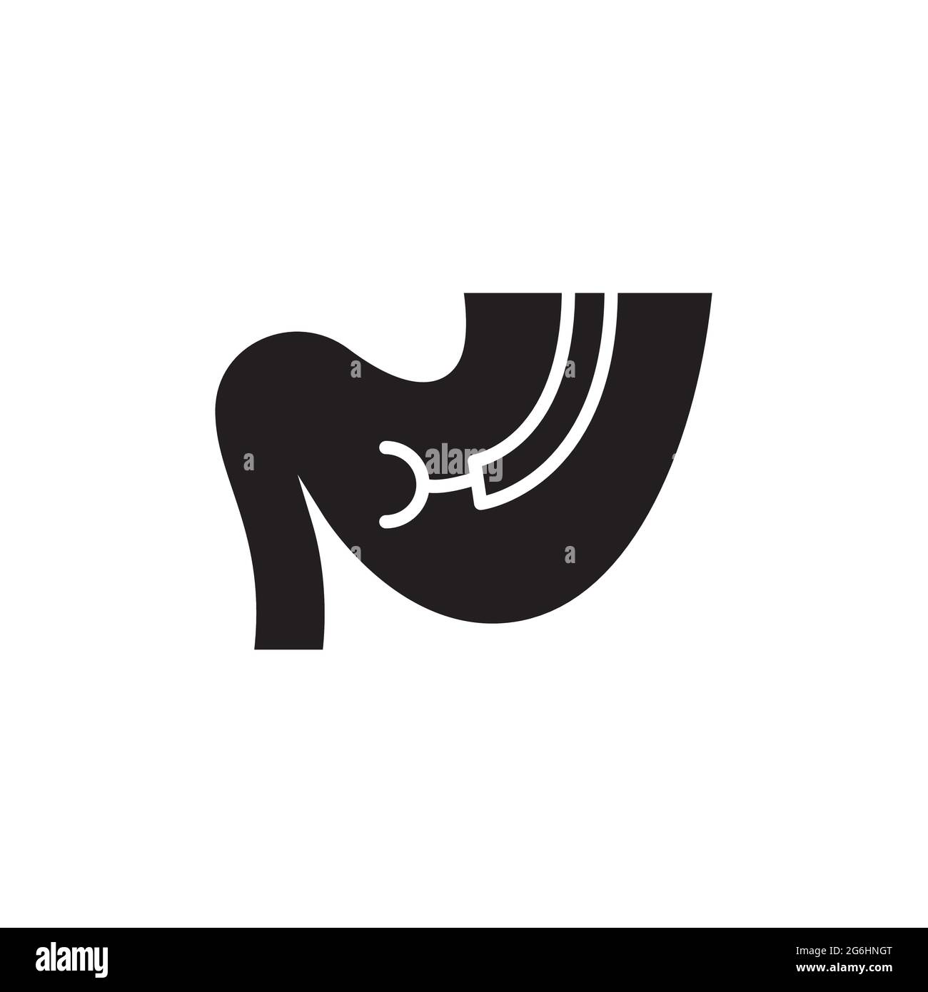 Symbol für die Farblinie der Magenbiopsie. Isoliertes Vektorelement. Skizzieren Sie das Piktogramm für Webseite, mobile App, Promo Stock Vektor