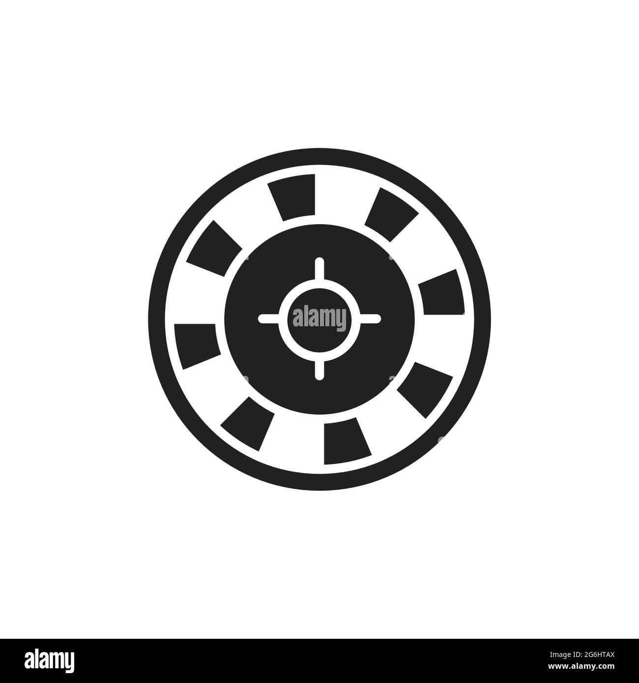 Symbol für die Farblinie des Roulette-Rades. Isoliertes Vektorelement. Skizzieren Sie das Piktogramm für Webseite, mobile App, Promo Stock Vektor