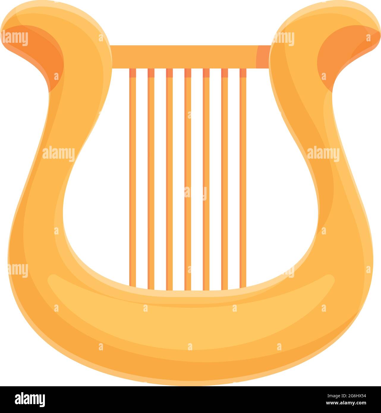 Mittelalterliche Harfe Symbol Cartoon-Vektor. Altes Musikinstrument. Keltische Harfe Stock Vektor