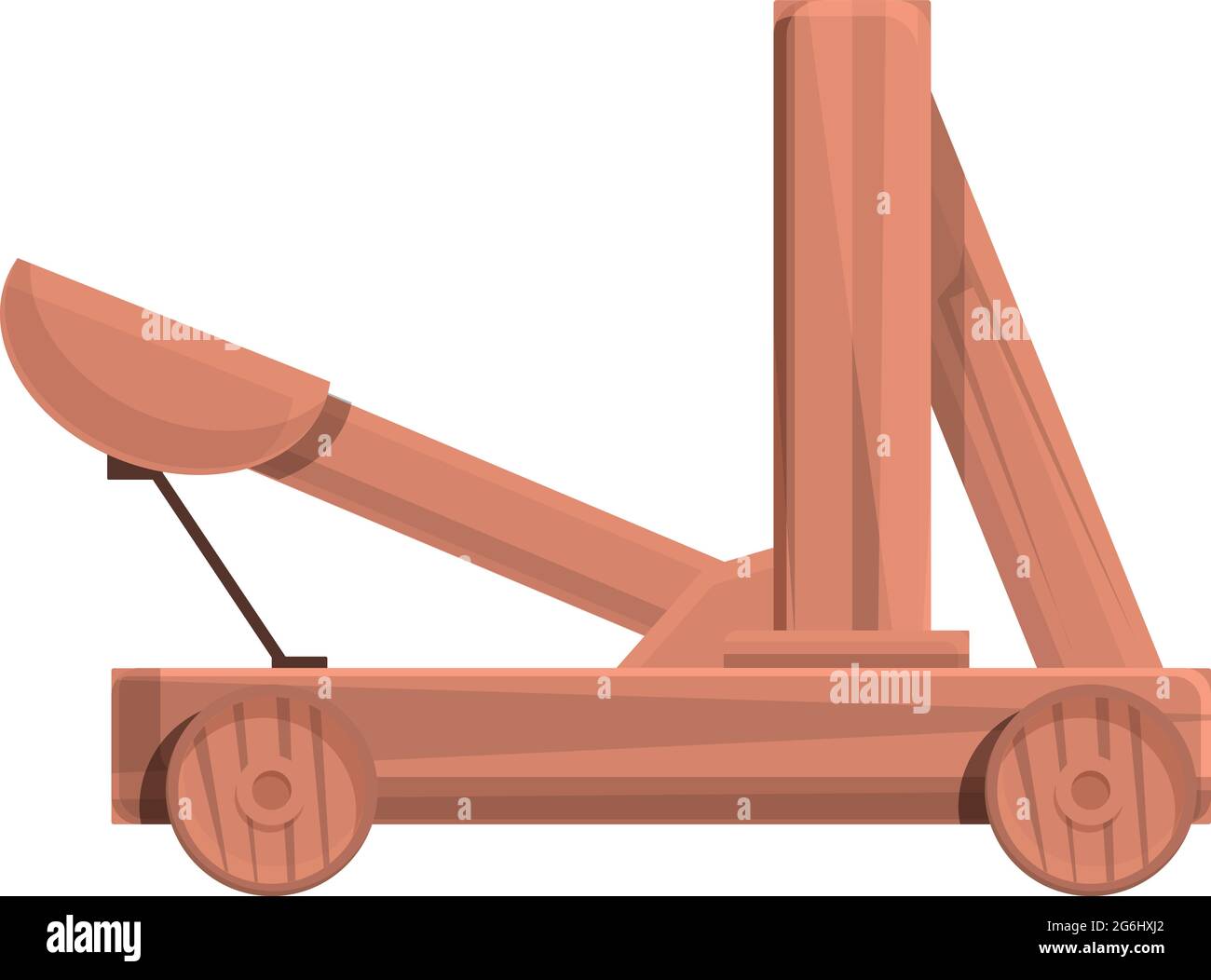 Holz Katapult Symbol Cartoon-Vektor. Mittelalterliche Artillerie ...