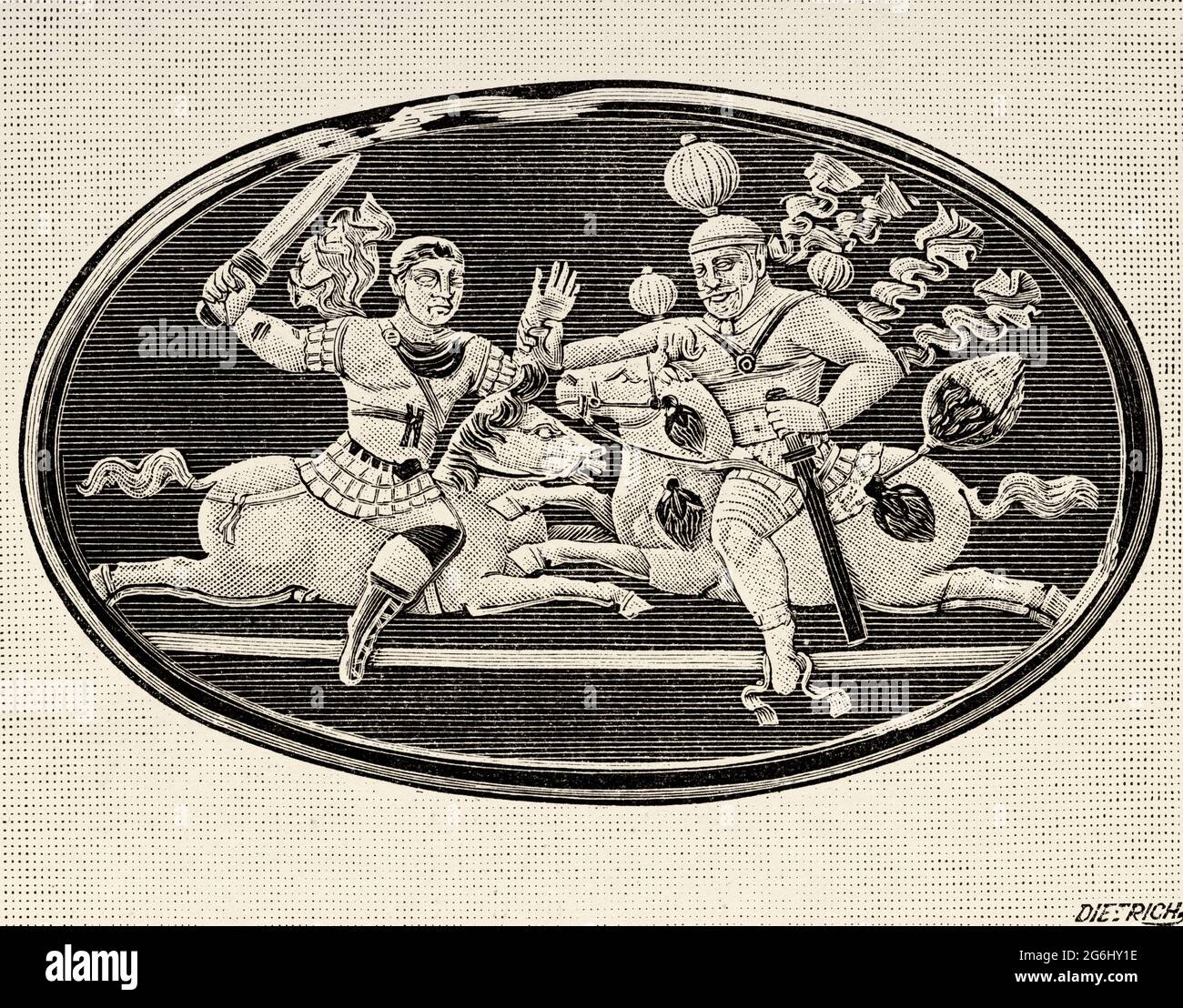 Cameo aus dem Medaillenkabinett der Nationalbibliothek von Frankreich. Alte, gravierte Illustration aus dem 19. Jahrhundert von La Nature 1893 Stockfoto