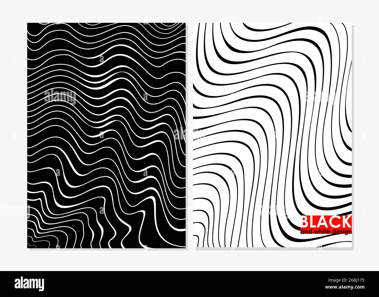 Vektor-Illustration von abstrakten welligen schwarz-weißen Hintergründen. Monochrom-Design gelockert geometrische Formen für Banner. Stock Vektor