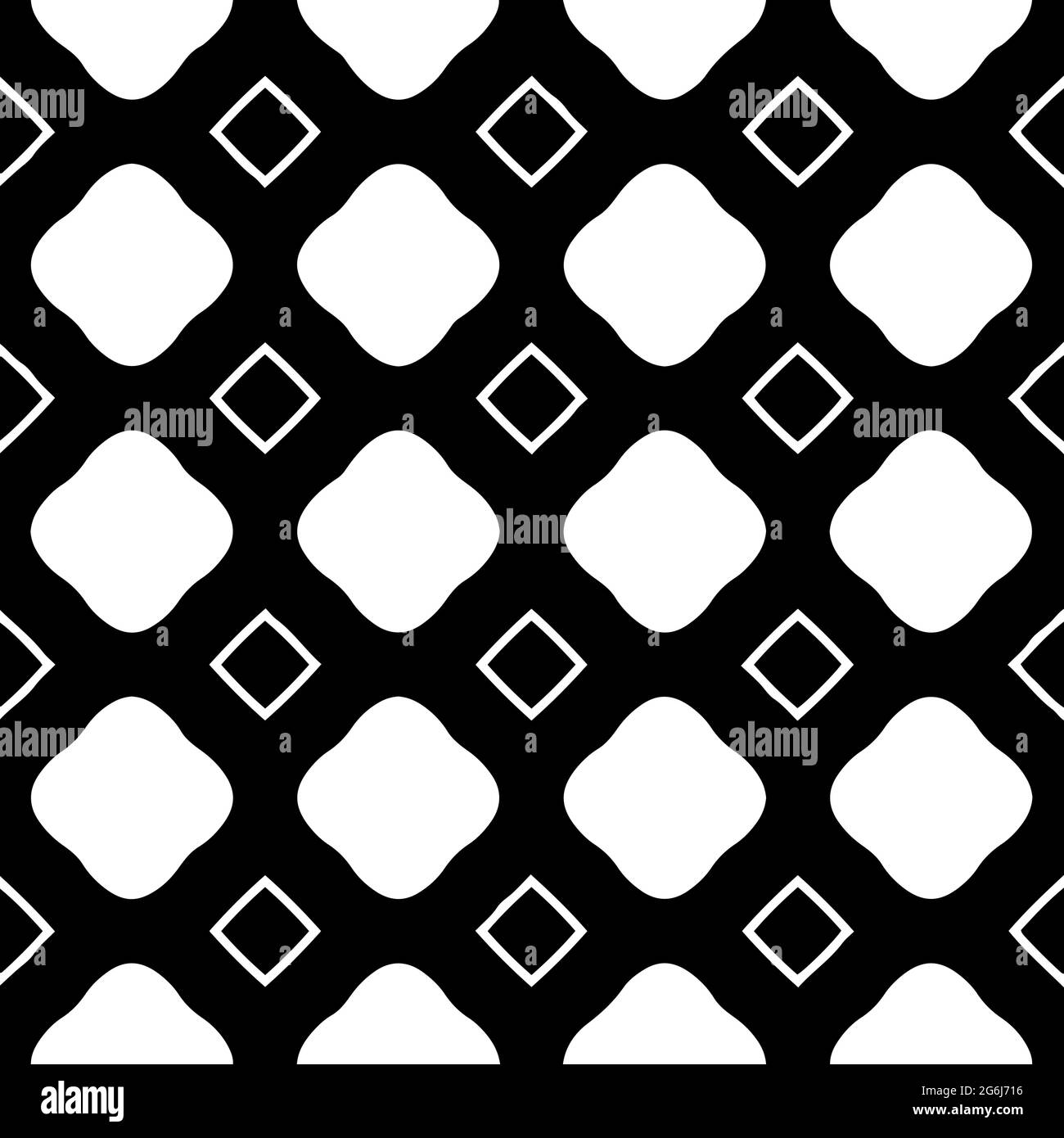 Florale nahtlose Muster Hintergrund.Geometrische Ornament für Tapeten und Hintergründe. Schwarz und Weiß Stock Vektor