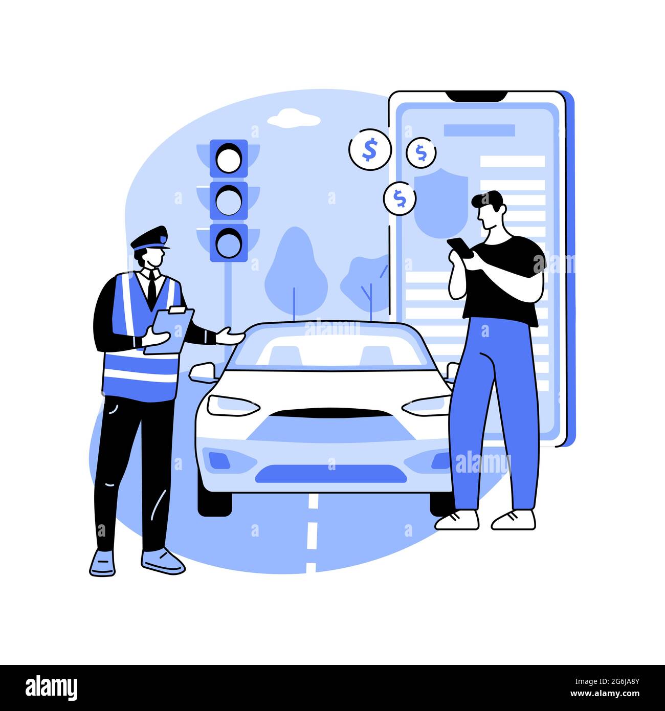 Verkehr fein abstraktes Konzept Vektor-Illustration. Stock Vektor