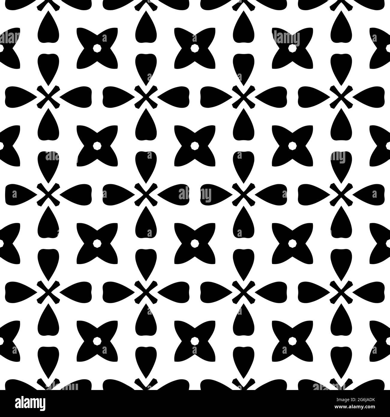 Florale nahtlose Muster Hintergrund.Geometrische Ornament für Tapeten und Hintergründe. Schwarz und Weiß Stock Vektor