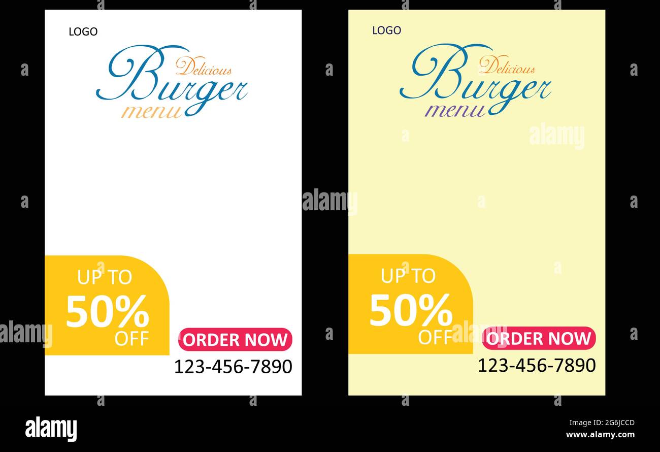 Köstliches Burger Menü Poster Vorlage Design Stock Vektor