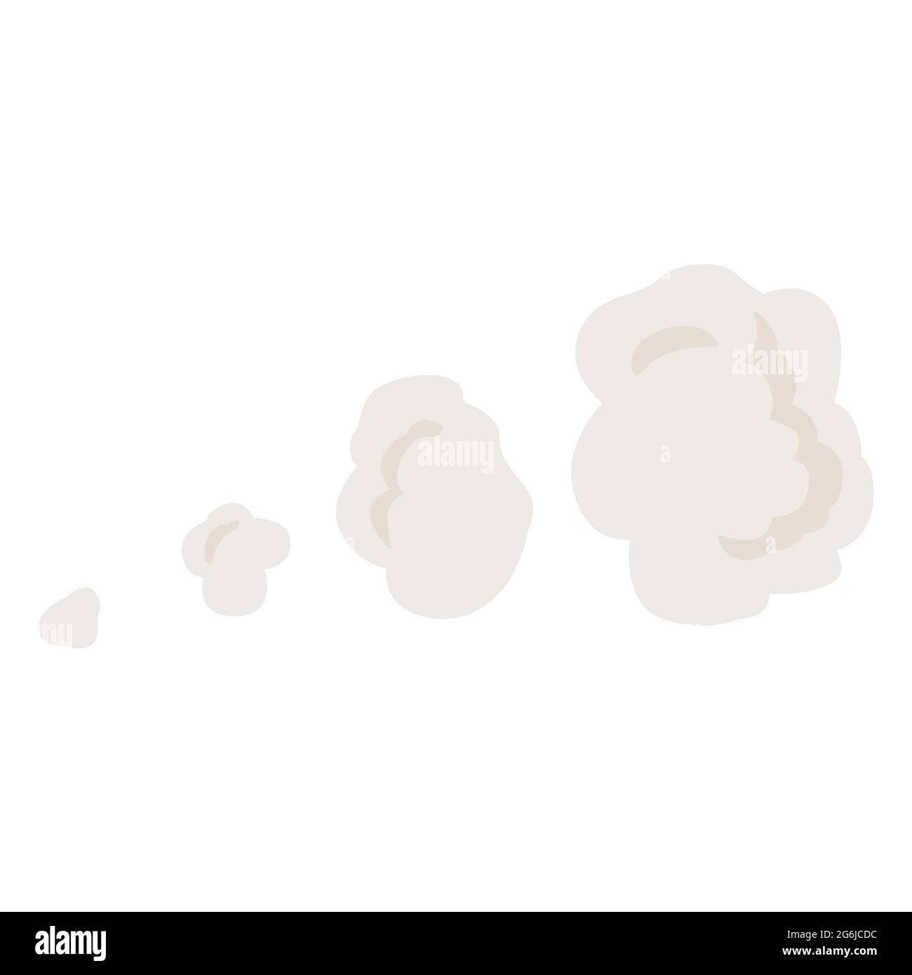 Cartoon Explosion, Dampfwolken, Puff, Nebel, Nebel, Wässriger Dampf. Spezialeffekt. Stock Vektor