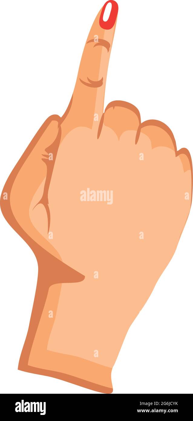Zeigefinger mit weiblicher Hand Stock Vektor