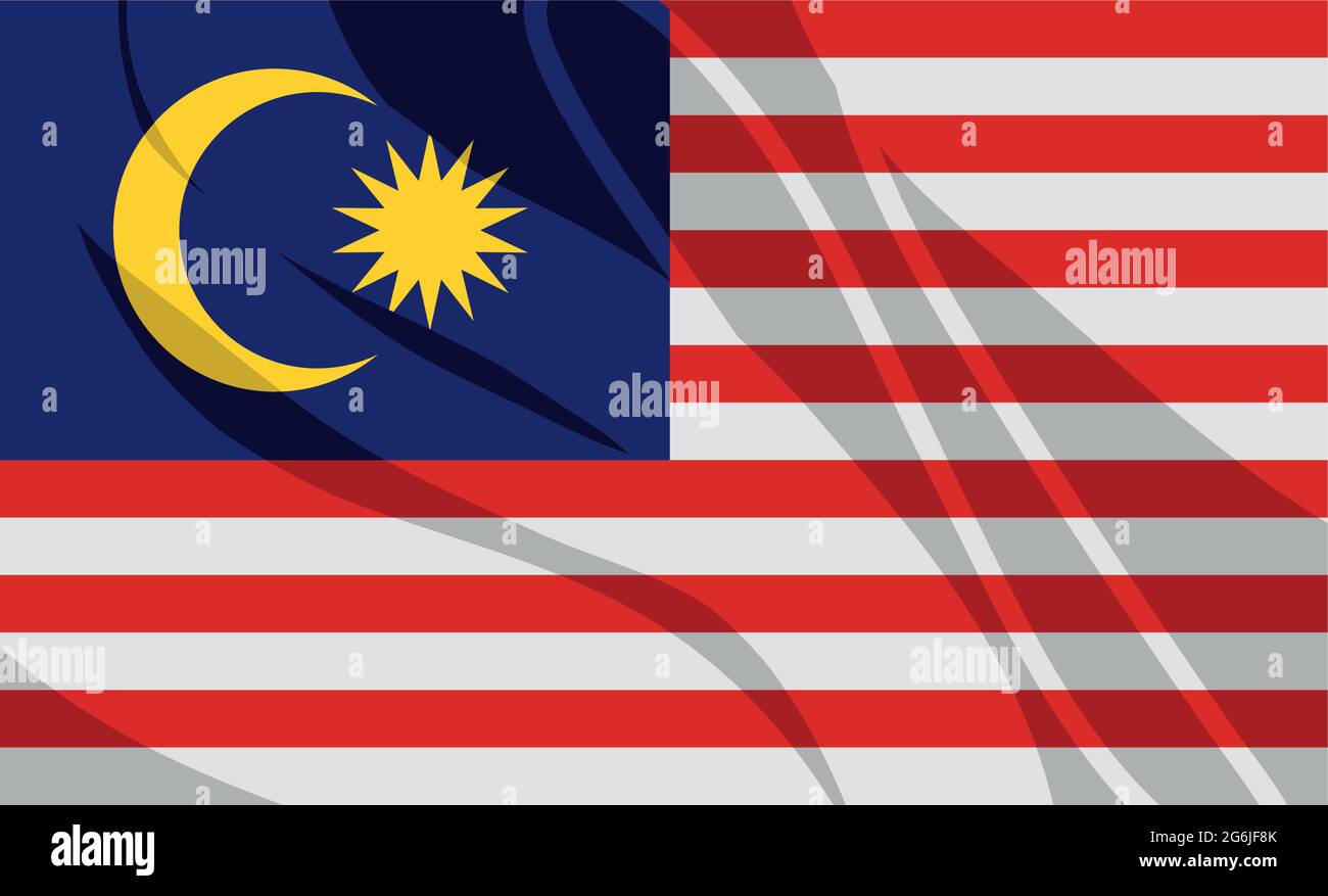 Malaysia-Nationalflagge Stock Vektor