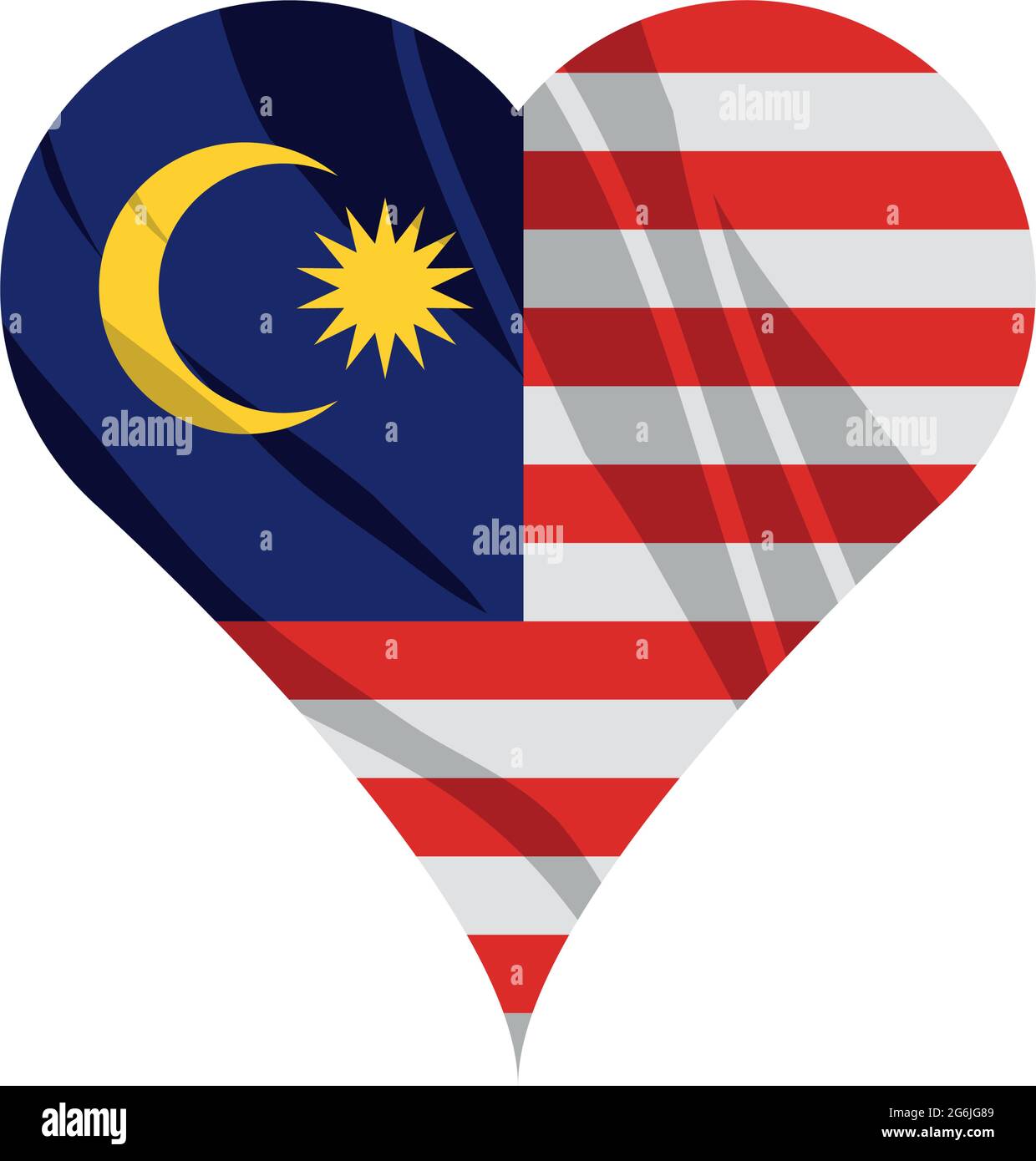 malaysia Flagge im Herzen Stock Vektor