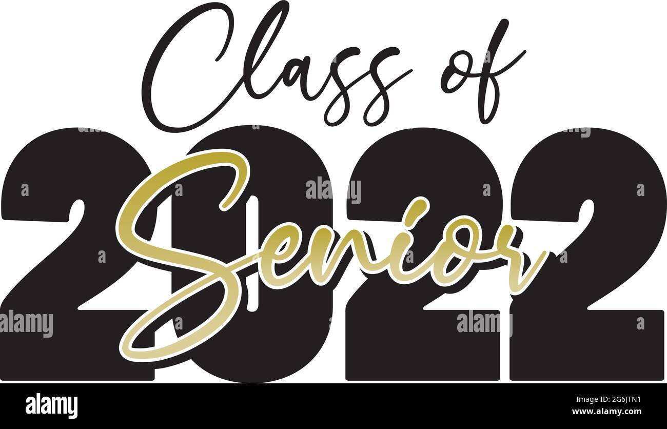 Klasse von 2022 Senior Script in Gold Stock Vektor