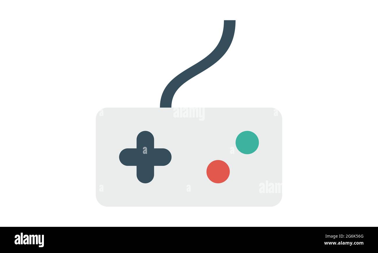 Gamepad-Symbol. Isoliertes digitales Gamepad mit Symbol für Steuerungstasten. Vector elektronischer Controller für Computer oder Konsole Videospiele Stock Vektor