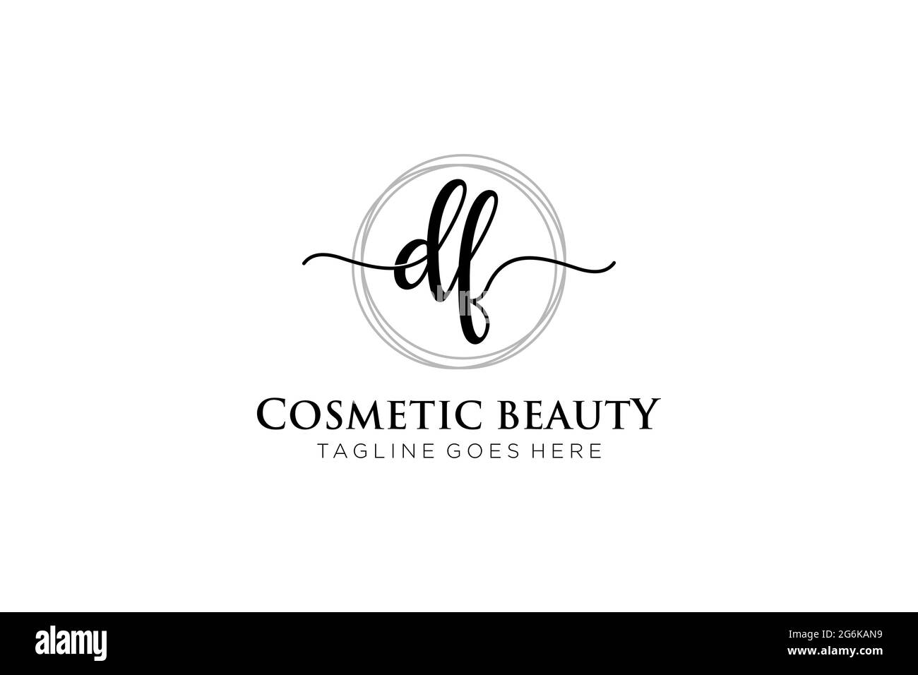 DF feminine Logo Schönheit Monogramm und elegantes Logo-Design, Handschrift Logo der ursprünglichen Signatur, Hochzeit, Mode, Blumen und botanischen mit kreativen Stock Vektor