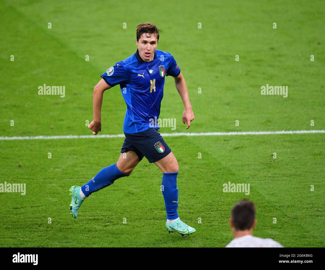 07. Juli 2021 - Italien gegen Spanien - UEFA Euro 2020 Halbfinale - Wembley - London Federico Chiesa Bildnachweis: © Mark Pain / Alamy Live News Stockfoto