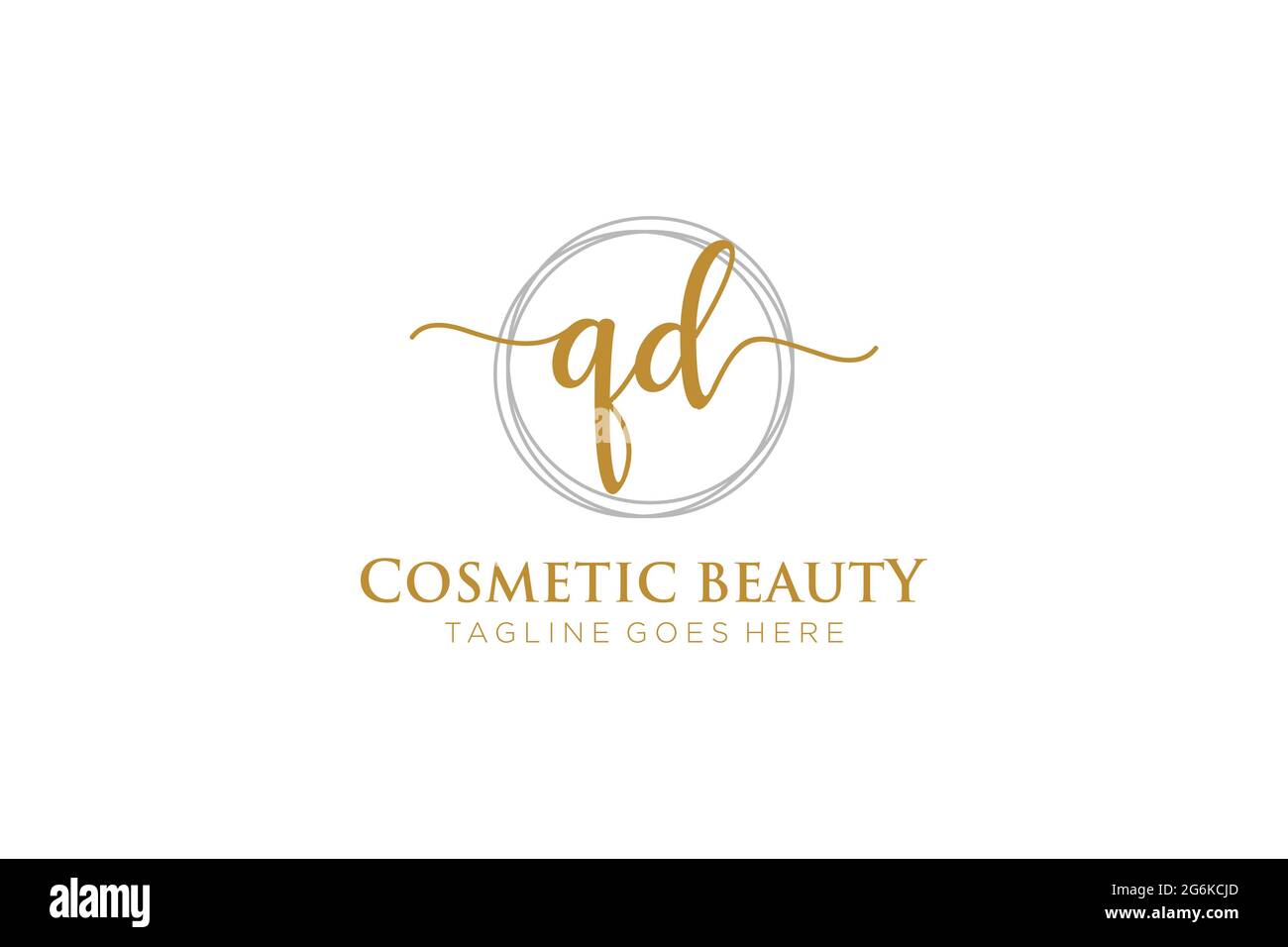 QD feminine Logo Schönheit Monogramm und elegantes Logo-Design, Handschrift Logo der ursprünglichen Signatur, Hochzeit, Mode, Blumen und botanischen mit kreativen Stock Vektor