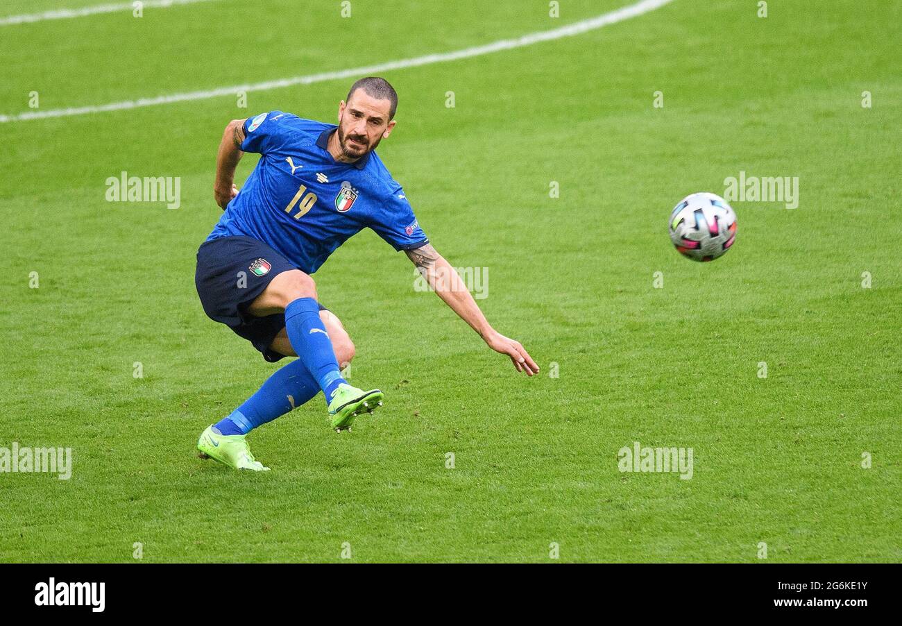 07. Juli 2021 - Italien gegen Spanien - UEFA Euro 2020 Halbfinale - Wembley - London Leonardo Bonucci Bildnachweis: © Mark Pain / Alamy Live News Stockfoto