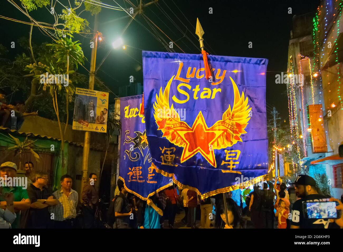 KALKUTTA, WESTBENGALEN, INDIEN - 7. FEBRUAR: Chinesische Neujahrsfest in China Town, Kalkutta. Es ist das Jahr des Affen nach chinesischem Kal Stockfoto